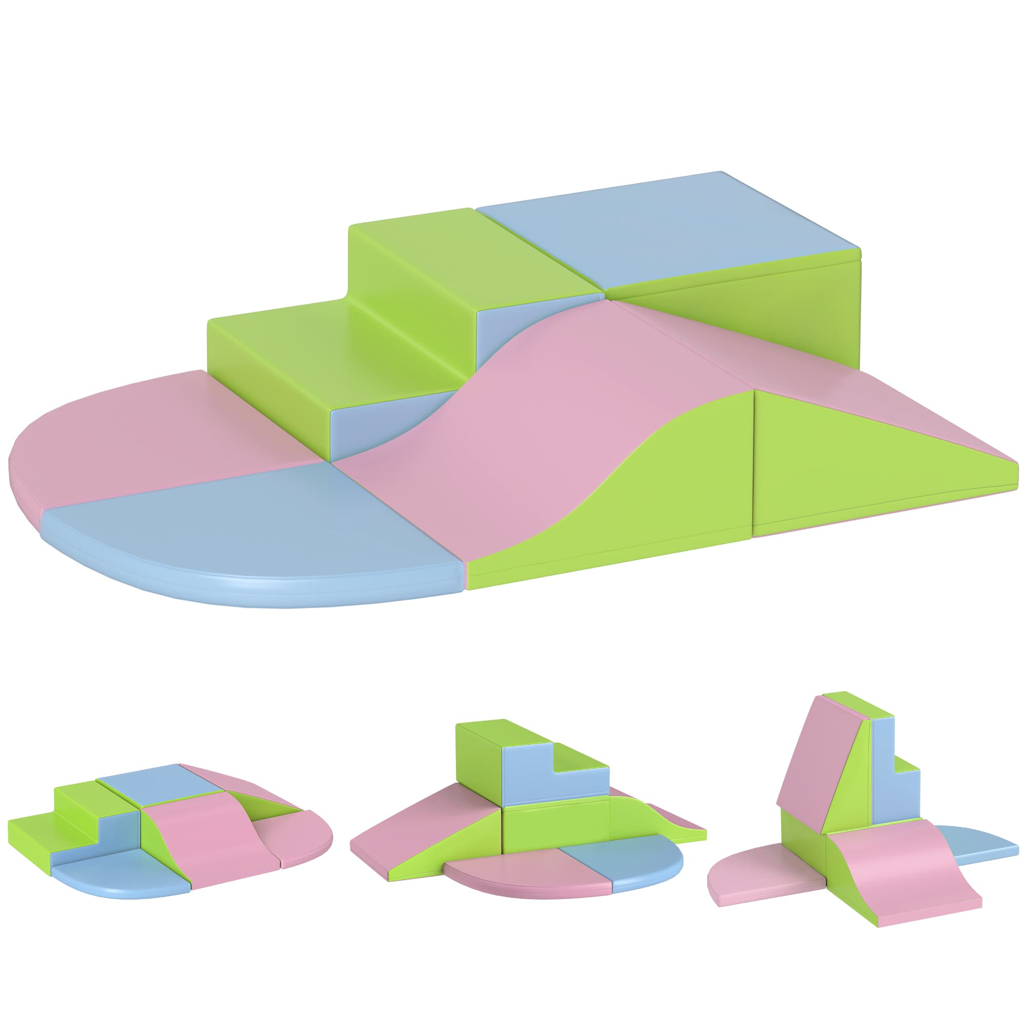 HOMCOM Module motricité bébé 6PCS parcours motricité bébé en mousse EPE pour enfants d'âge préscolaire, multicolore