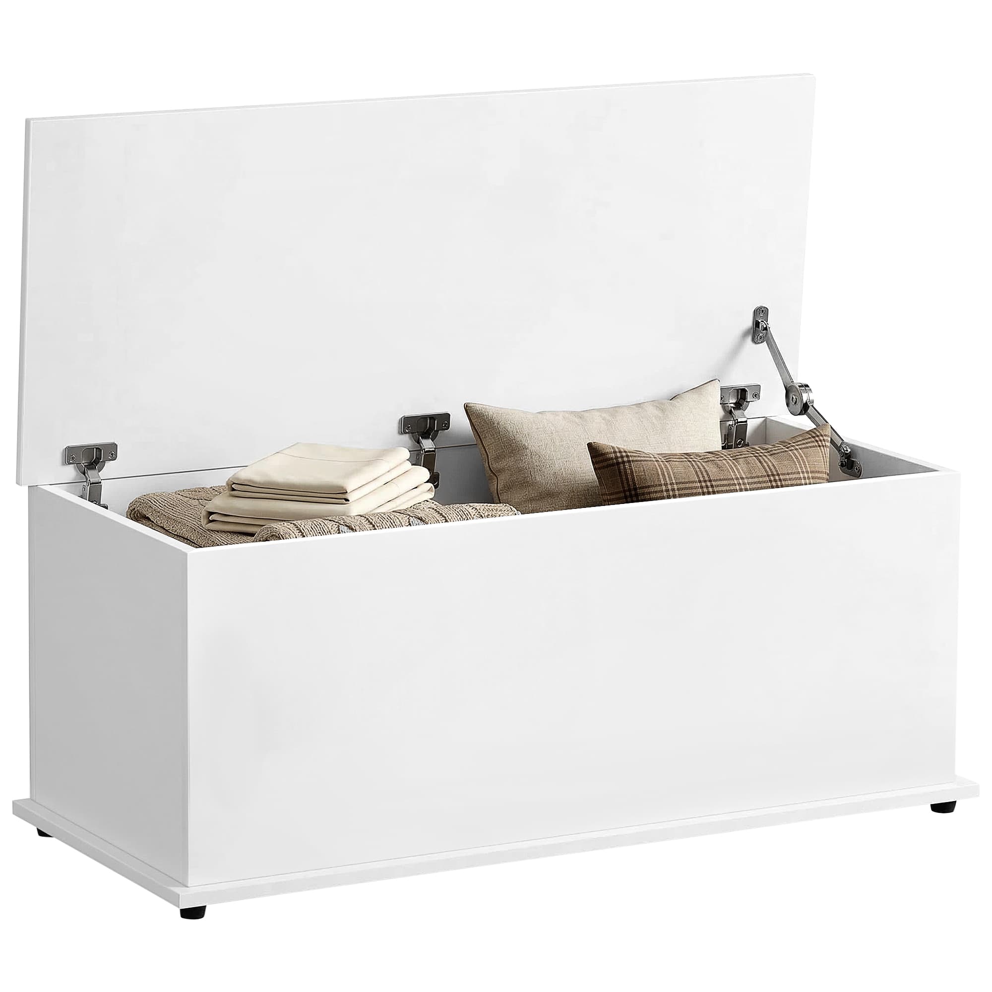 HOMCOM Coffre malle de rangement coffre à jouets style contemporain dim. 100L x 40l x 40H cm panneaux particules blanc