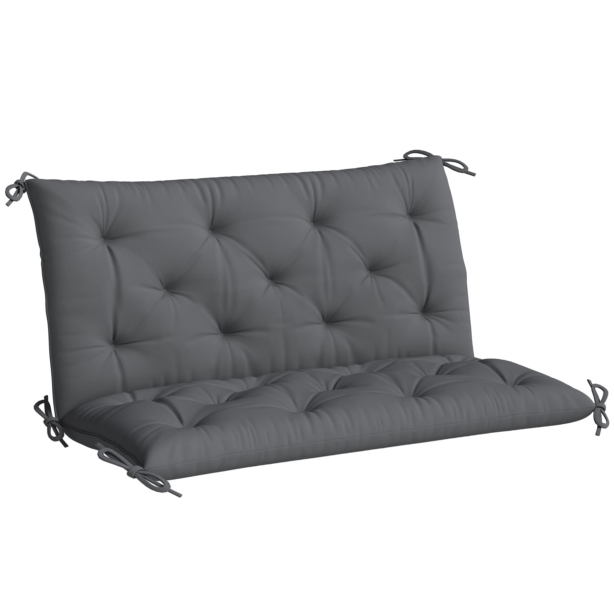 Outsunny Coussin d'Assise Gris Balancelle 2 Places Style Chesterfield Confort Premium 98x100x8cm Aosom France