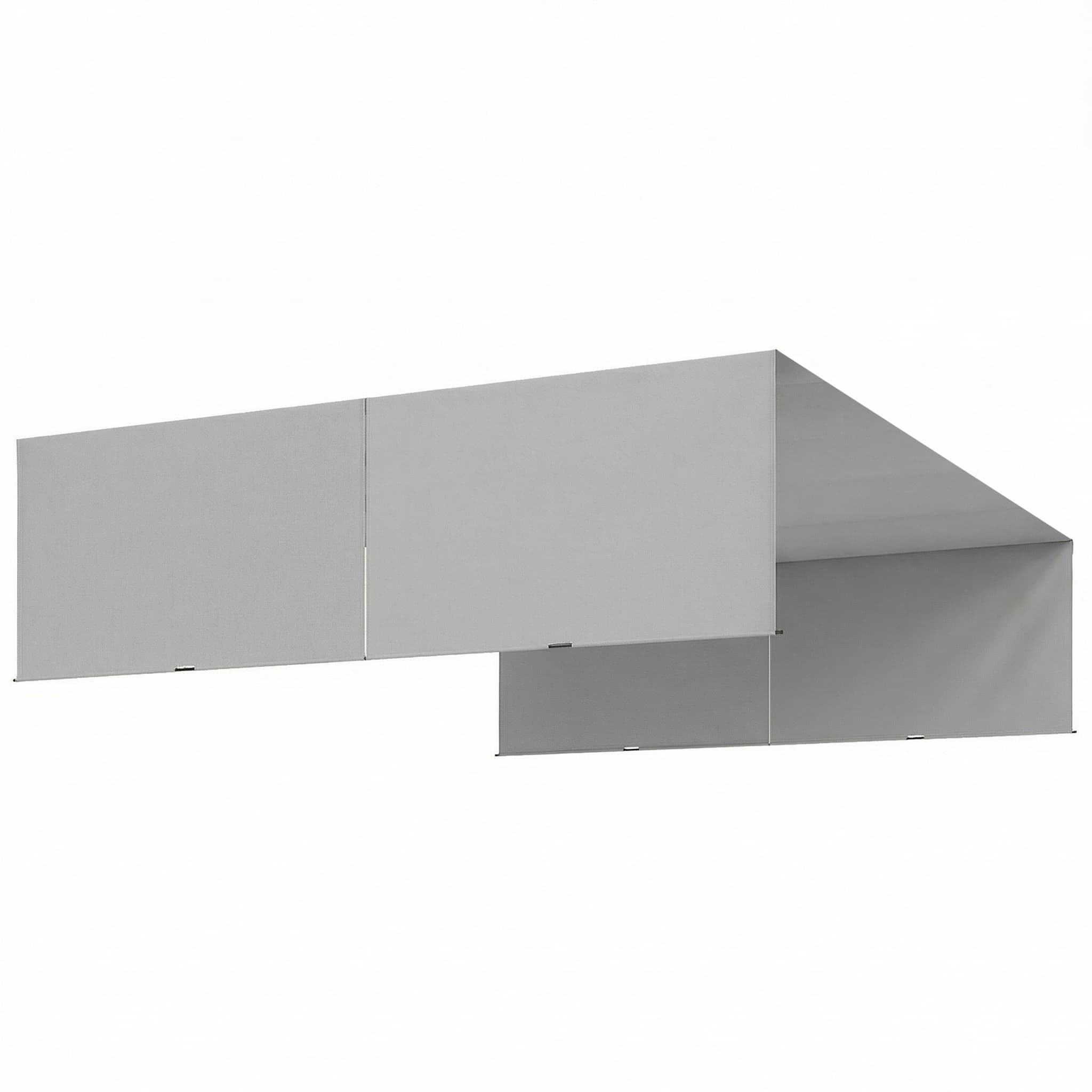 Outsunny Lot de 2 toiles de rechange pergola rétractable 4,9 x 1,2 m pour pergola de 3 x 3 m polyester protection UV gris clair