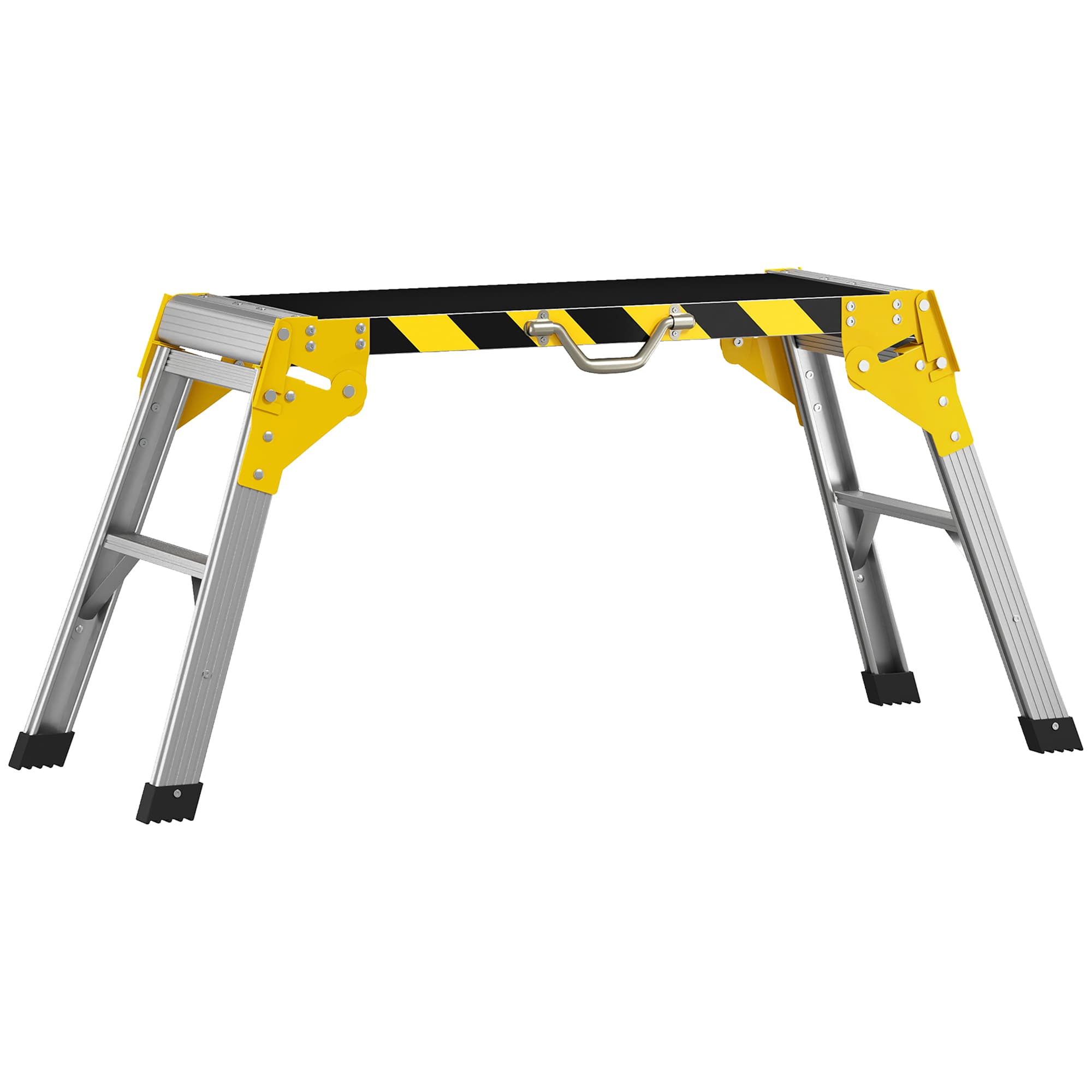 HOMCOM Établi pliant, établi de serrage en aluminium, table de travail robuste avec poignée, design antidérapant, argenté