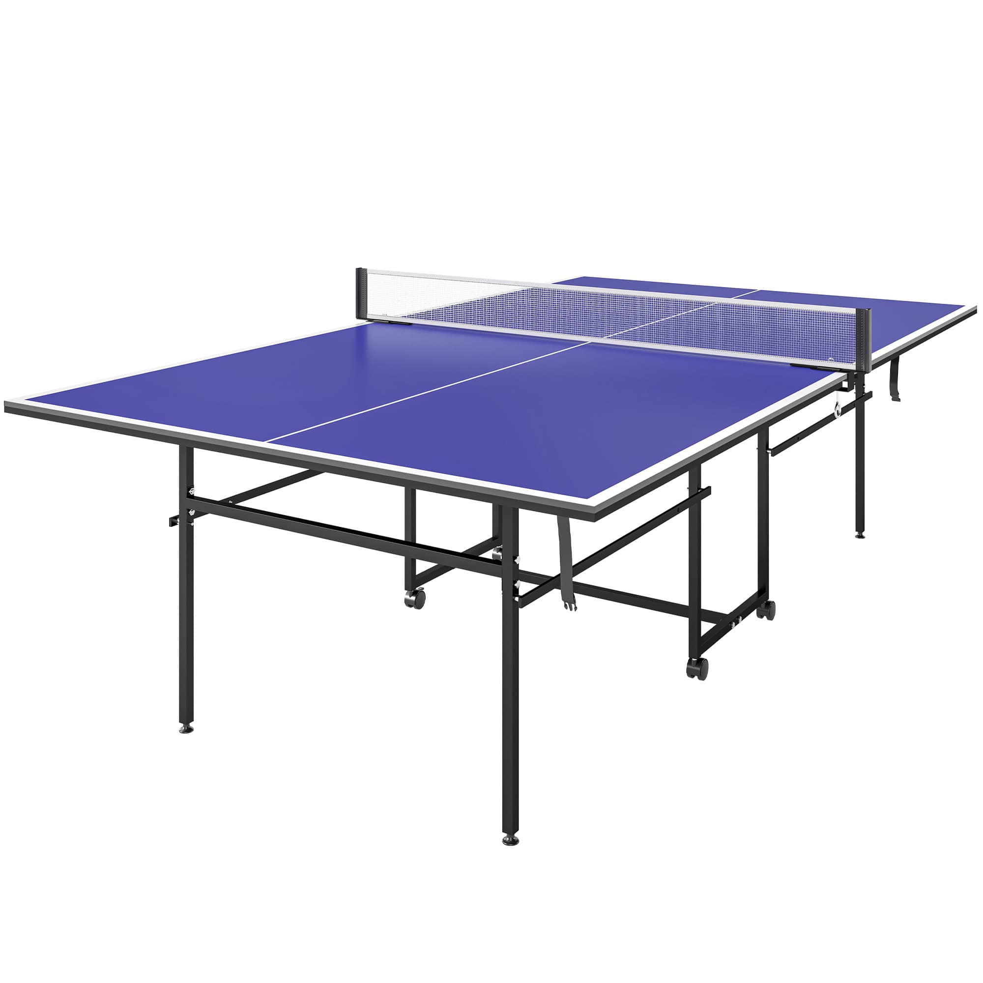 SPORTNOW Table de tennis de table ping-pong pliable compacte 4 roulettes pour intérieur et extérieur 274L x 152,5l x 75,5H cm