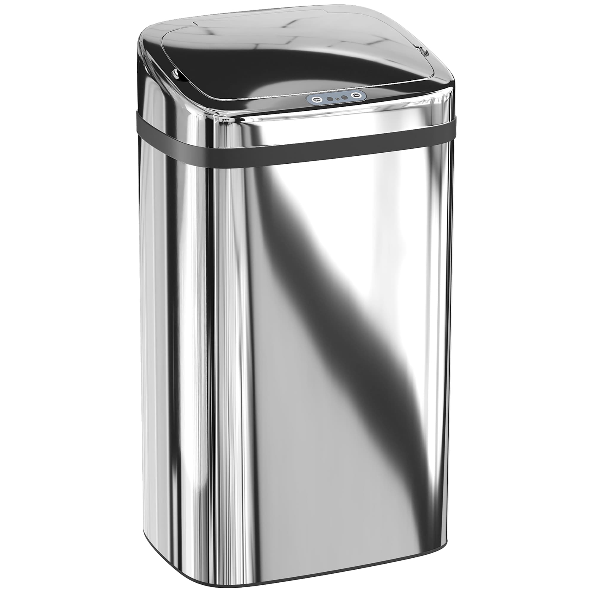 HOMCOM Poubelle à capteur de mouvement ouverture automatique 1 bac de 30 L en acier inoxydable