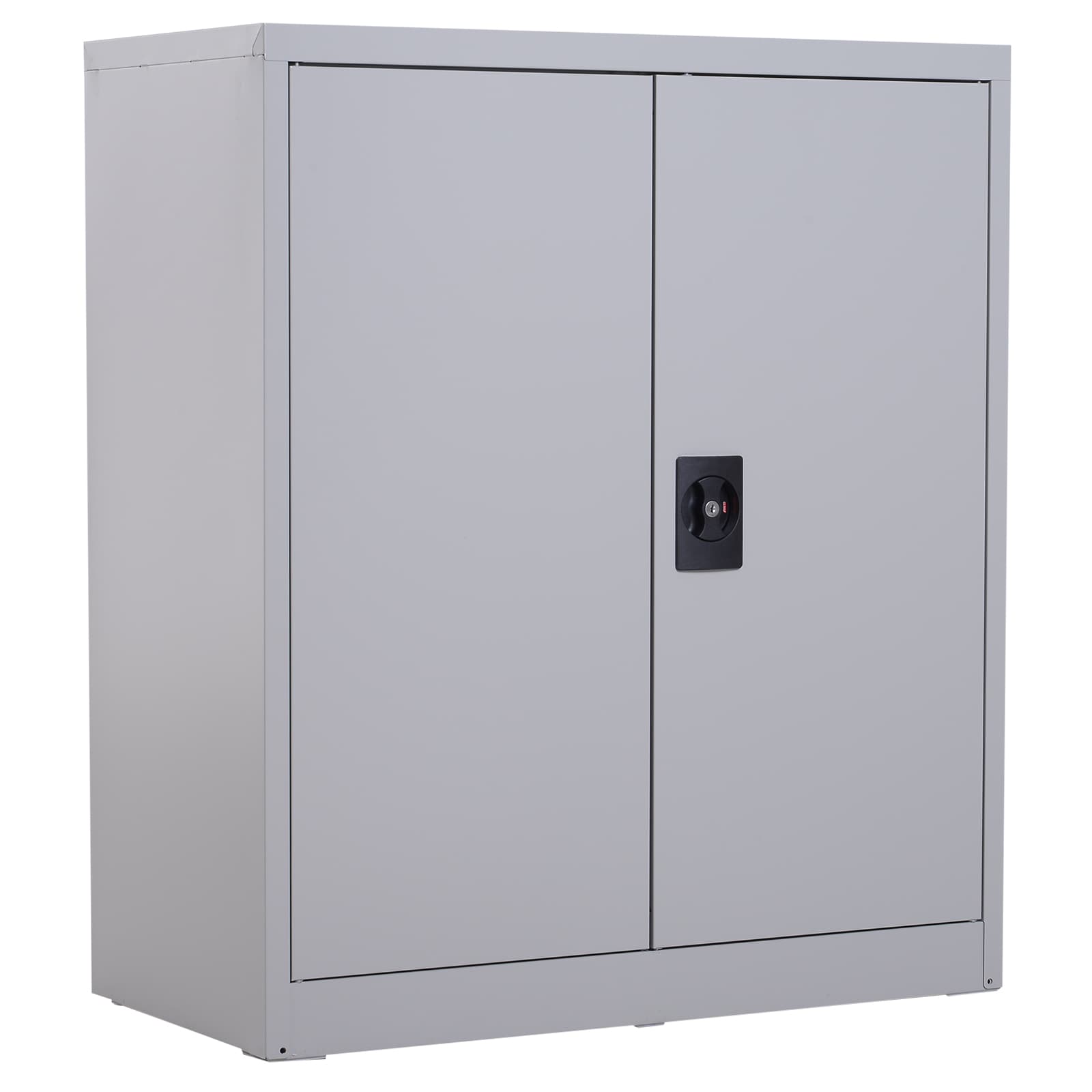 Vinsetto Armoire de Bureau Métallique, 80 x 40 x 92,5 cm, Meuble de Rangement en Acier avec Serrure, Étagère Réglable, Gris