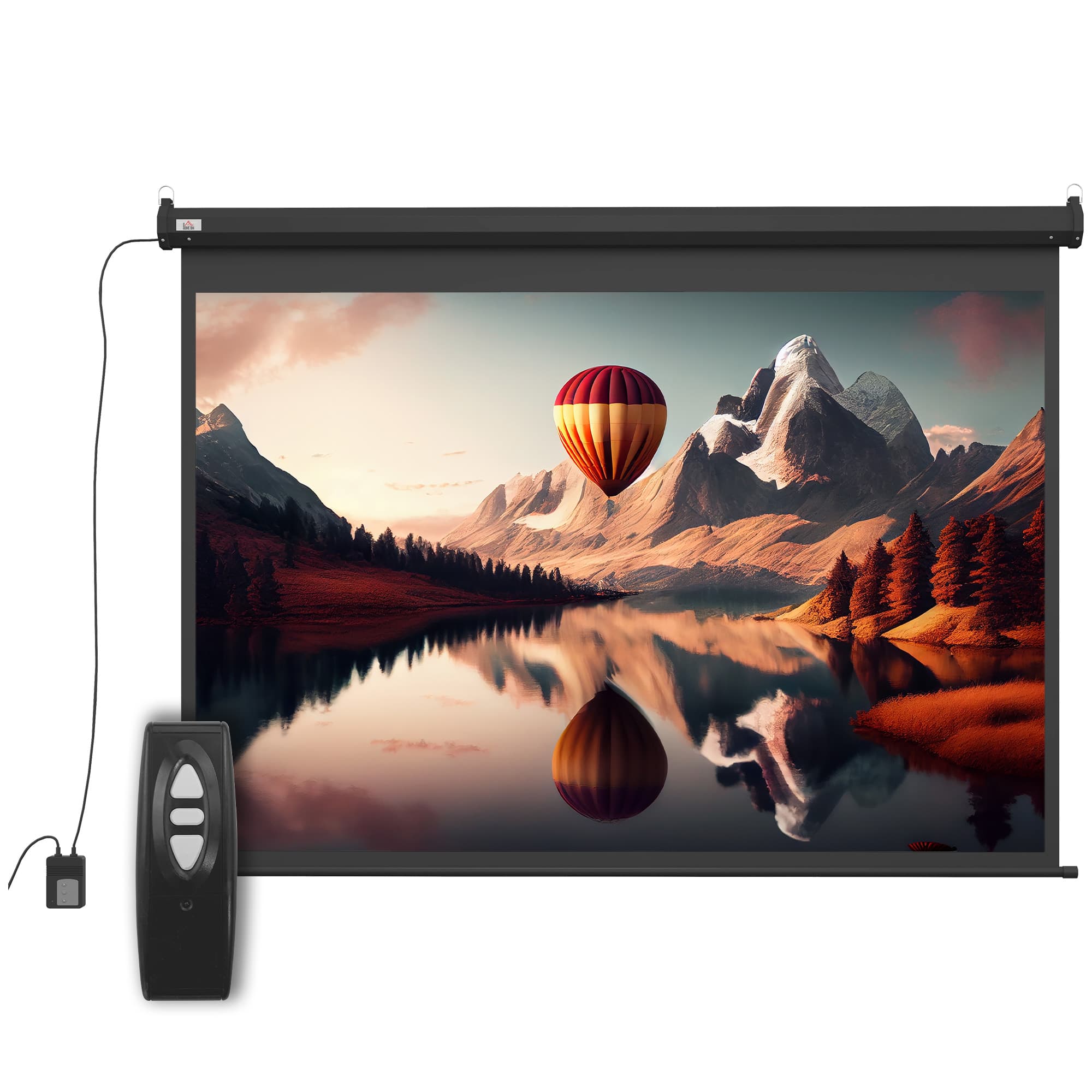 HOMCOM Écran vidéoprojecteur motorisé et électrique 84 Pouces, 4:3 4K HD, panneau de commande et télécommande