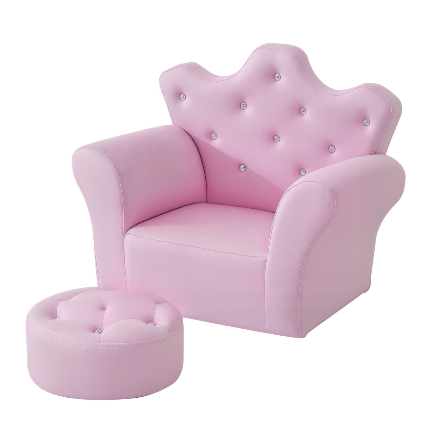 Homcom Canapé et Pouf Convient aux enfants à partir de 3 ans et jusqu'à 7 ans dim. 83L x 42l x 41H cm noir