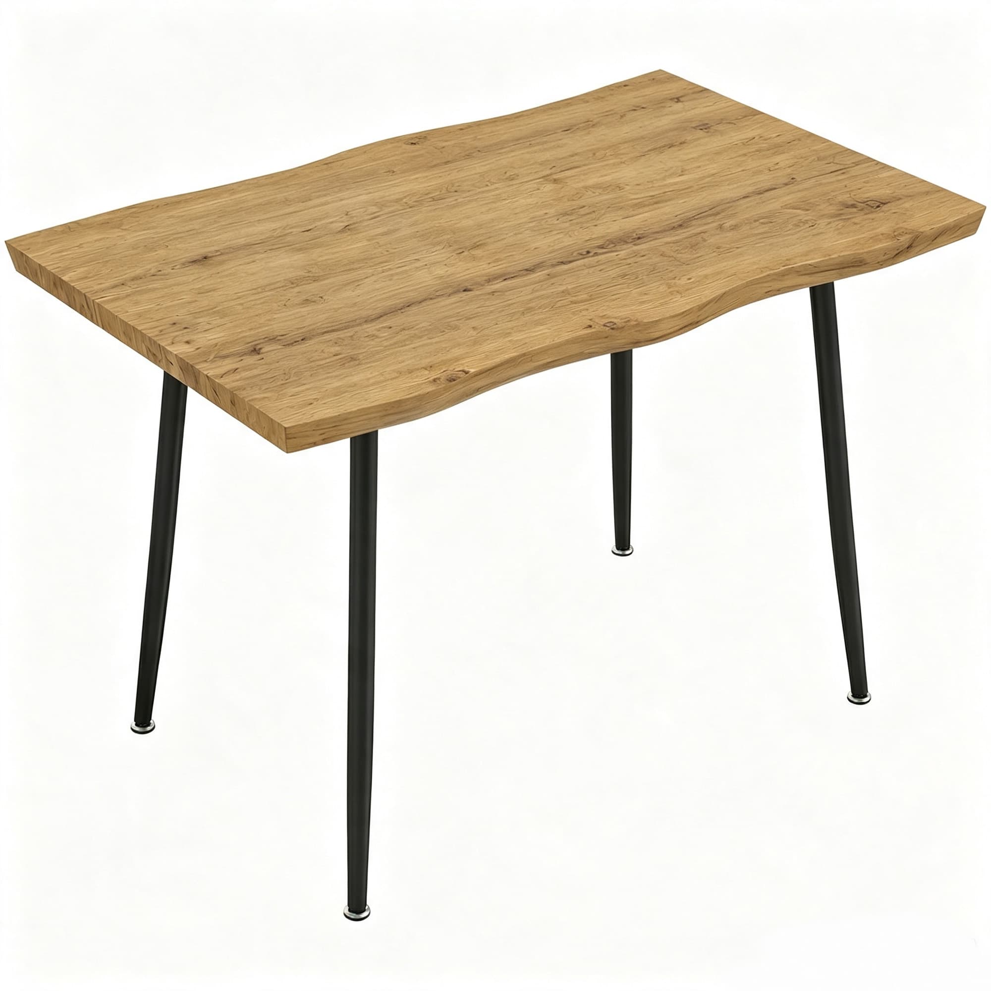 HOMCOM Table à Manger pour 4 Personnes, 110 x 70 x 75 cm, Table de Cuisine Rectangulaire, Plateau Épais Effet Bois, Chêne
