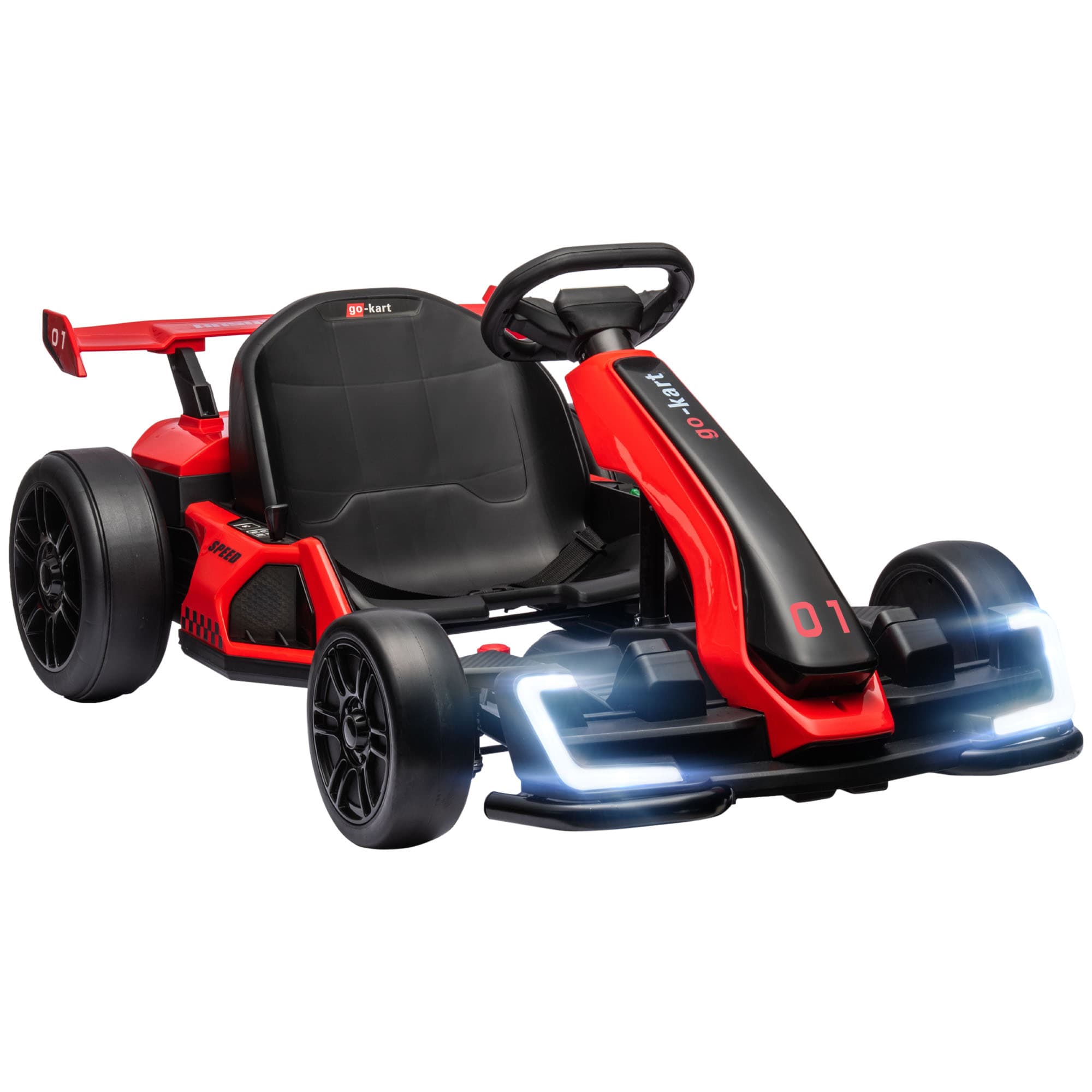 HOMCOM Kart électrique pour enfants moteur 2 x 150W batterie 24 V 120 x 76 x 53,5 cm rouge