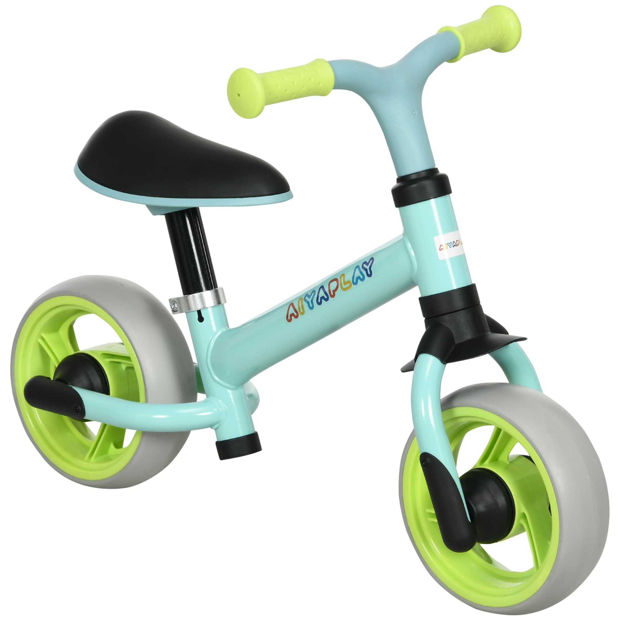 AIYAPLAY Vélo d'équilibre pour bébé siège réglable roues EVA jouet enfant pour bébé 18-48 mois pour garçons et filles vert