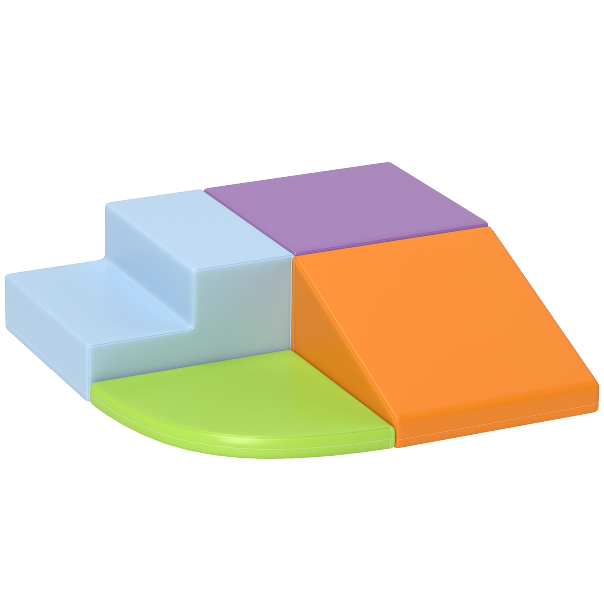 HOMCOM 4 blocs de construction XL - modules de motricité - mousse EPE polyuréthane, vert orange violet et bleu