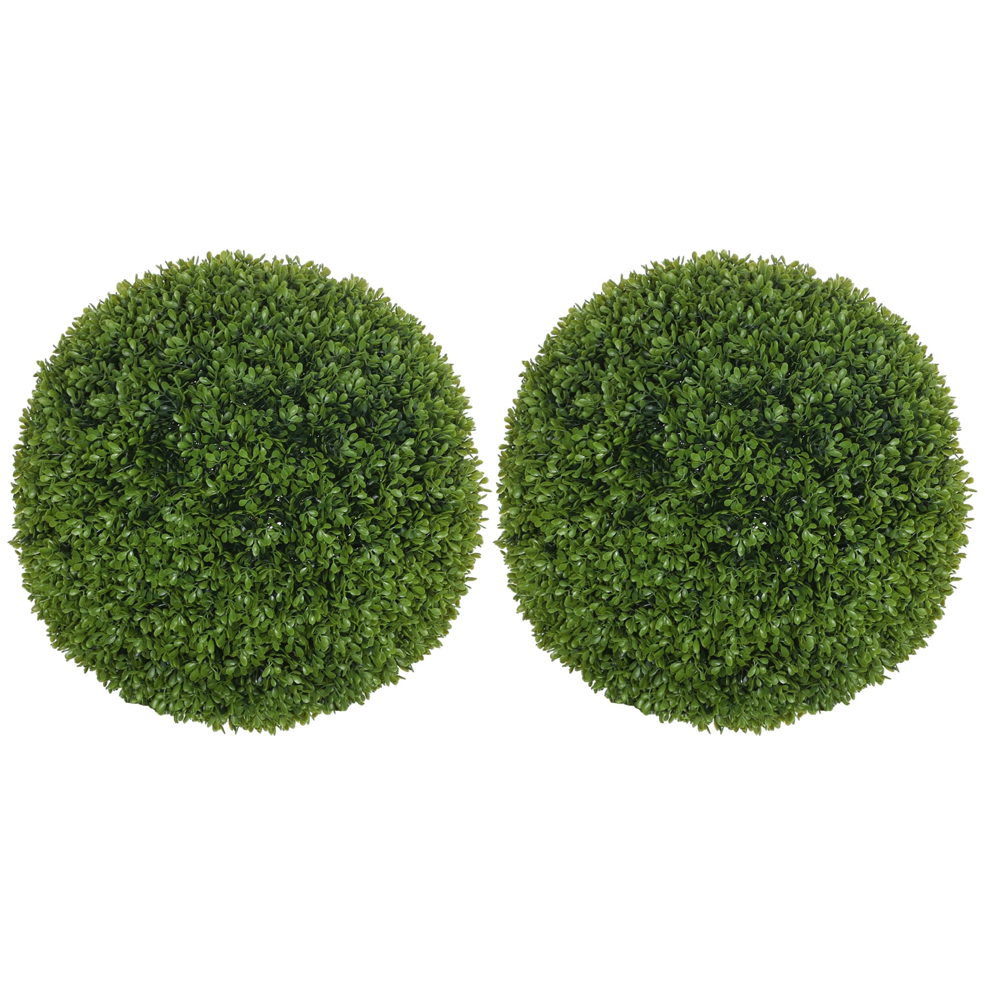 HOMCOM Lot de 2 boules de buis artificielles de 40 cm décoration pour intérieur ou extérieur vert