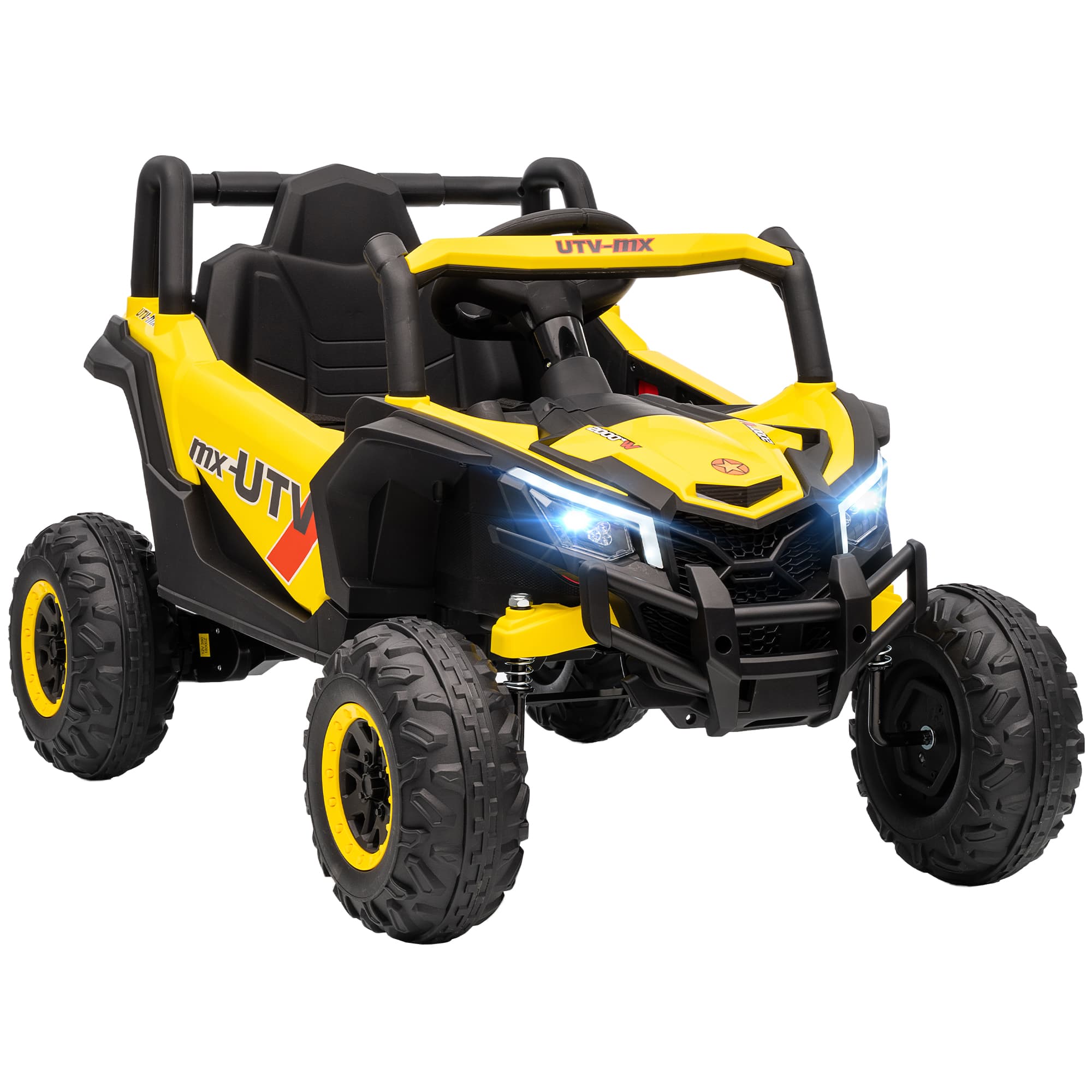 AIYAPLAY Voiture électrique enfants UTV 12 V, buggy électrique enfants avec télécommande, 96 x 61 x 56 cm, jaune