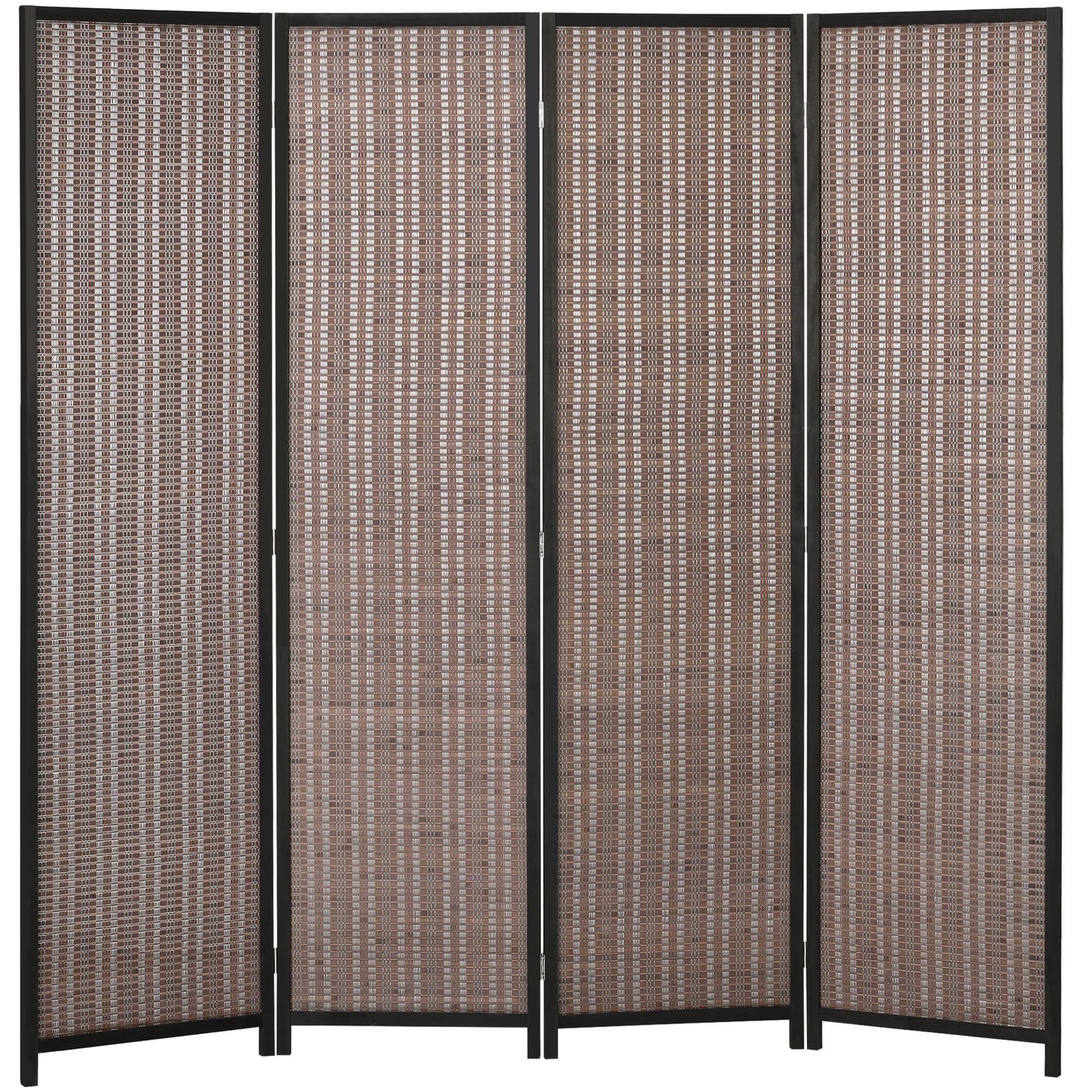 HOMCOM Paravent en bois séparateur de pièce closion de séparation pliable 4 panneaux 180 x 180 cm marron