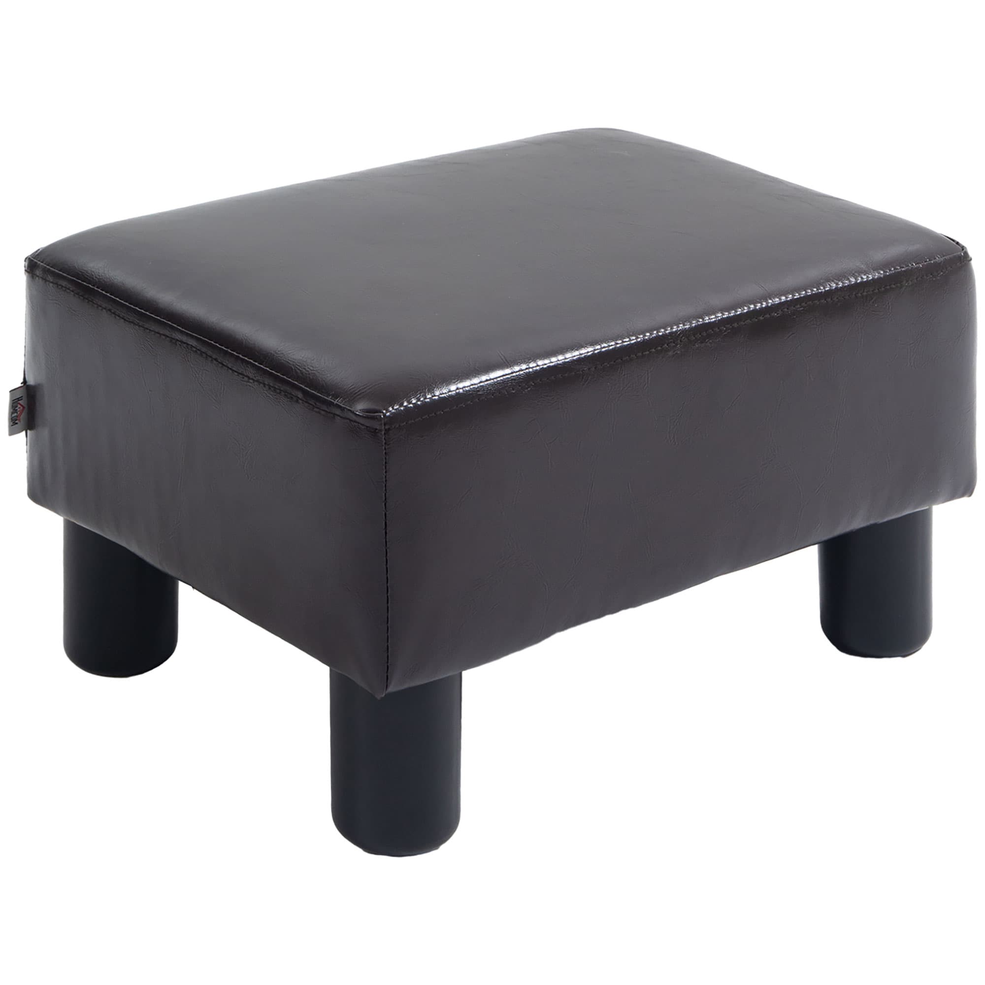 HOMCOM Pouf repose-pied tabouret bas en tissu de polyester capacité de charge 110 Kg 40 x 30 x 24 cm marron