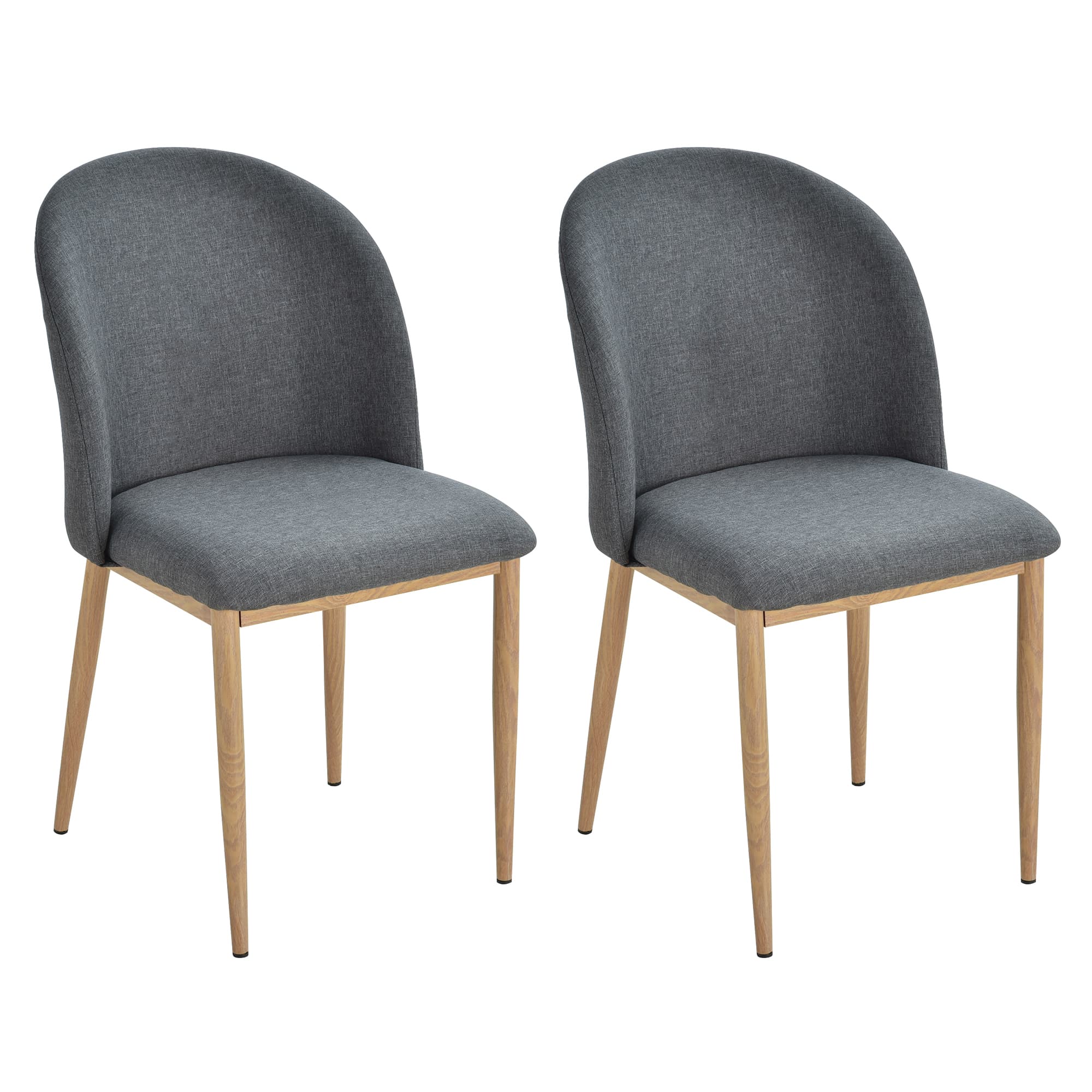 HOMCOM Lot 2 Chaises Salle à Manger Design Scandinave Dossier Ergonomique Gris Aosom France