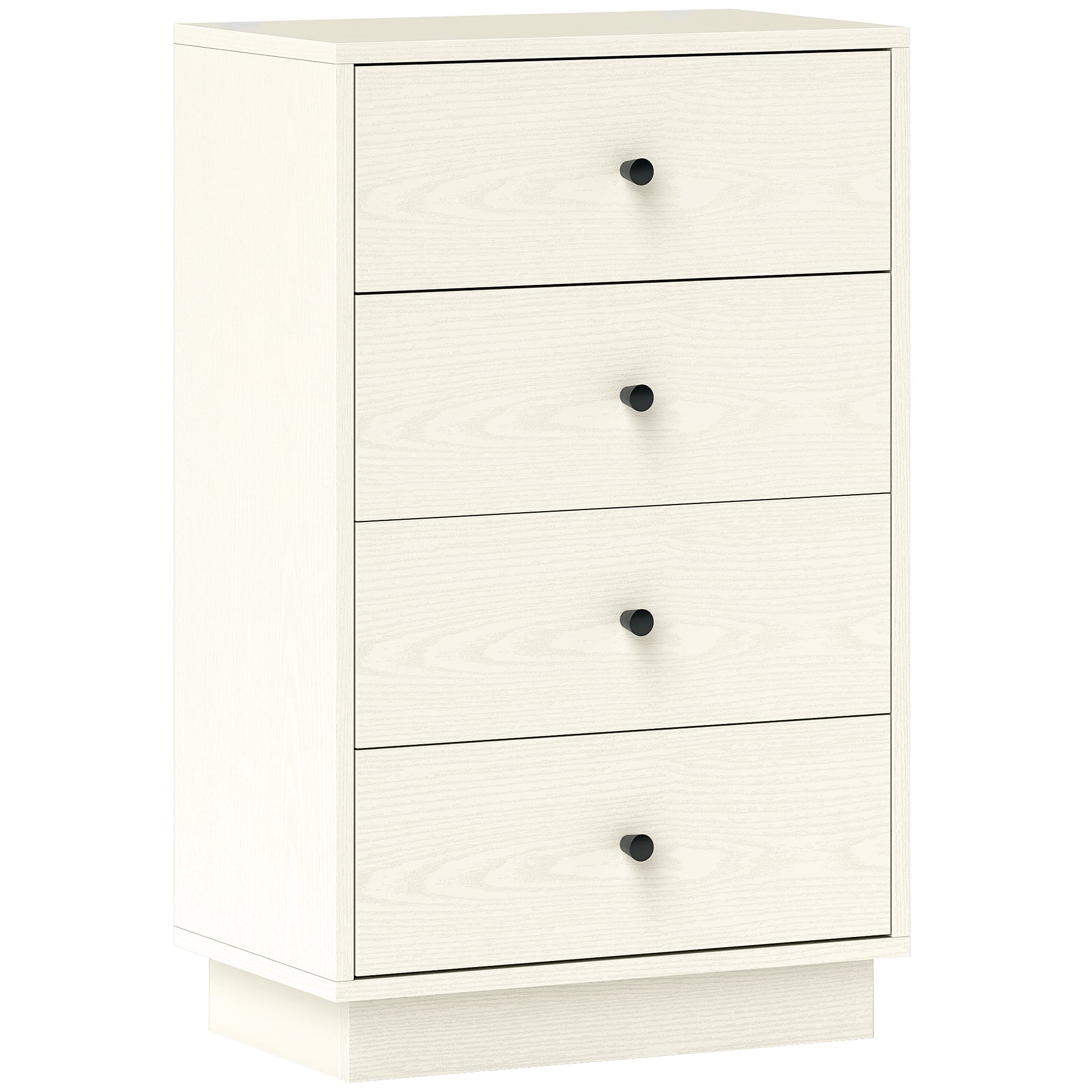 HOMCOM Commode 4 tiroirs moderne, meuble de rangement pour chambre à coucher, salon, entrée, 47 x 29 x 75 cm, blanc