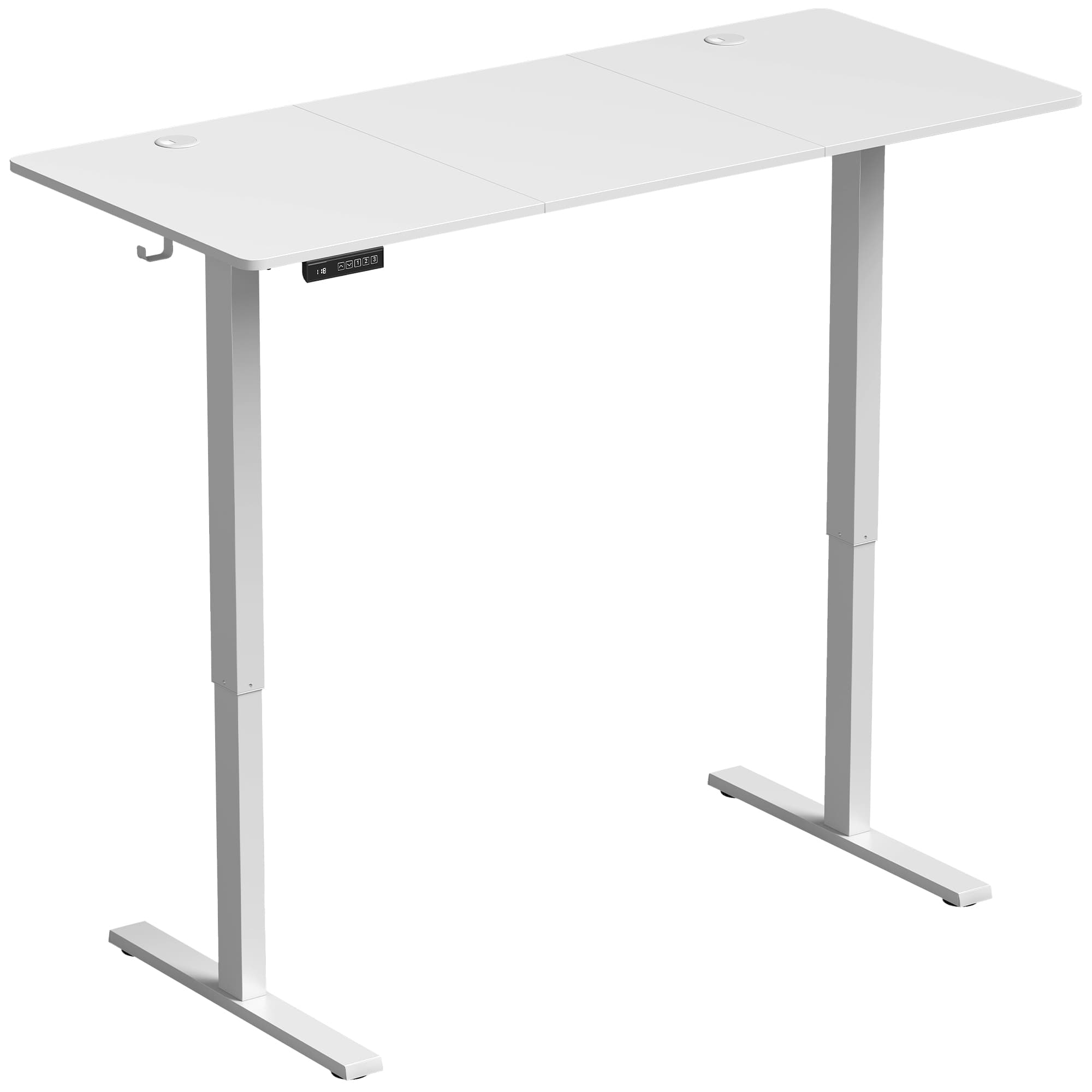 HOMCOM Bureau électrique réglable en hauteur avec mémoire, blanc