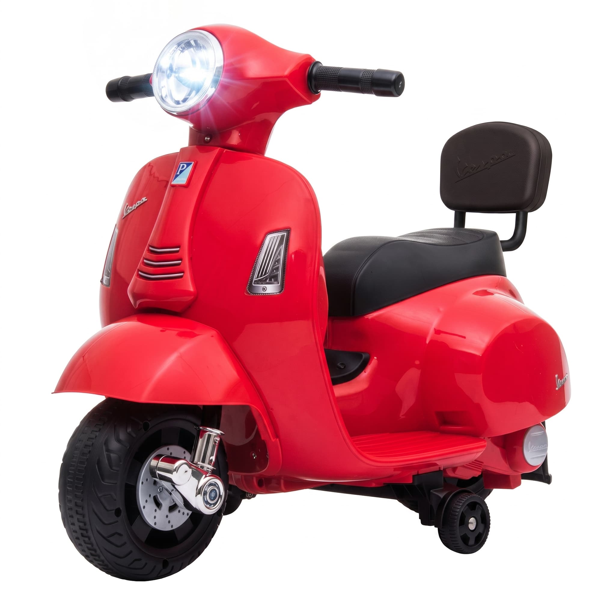 AIYAPLAY Moto électrique pour enfants 1.5-3 ans MINI VESPA GTS 6V, Rouge