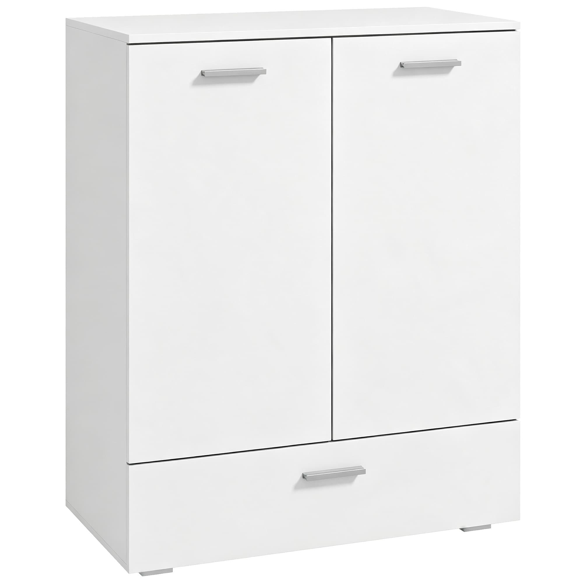 HOMCOM Buffet moderne, armoire de rangement autoportante avec tiroir et tablette réglable, Blanc
