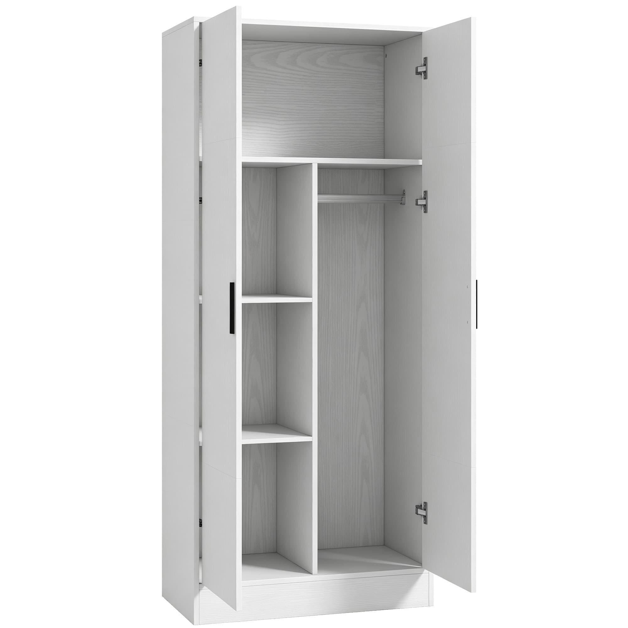 HOMCOM Armoire Slim 37 cm avec Barre Penderie et Étagères pour Vêtements