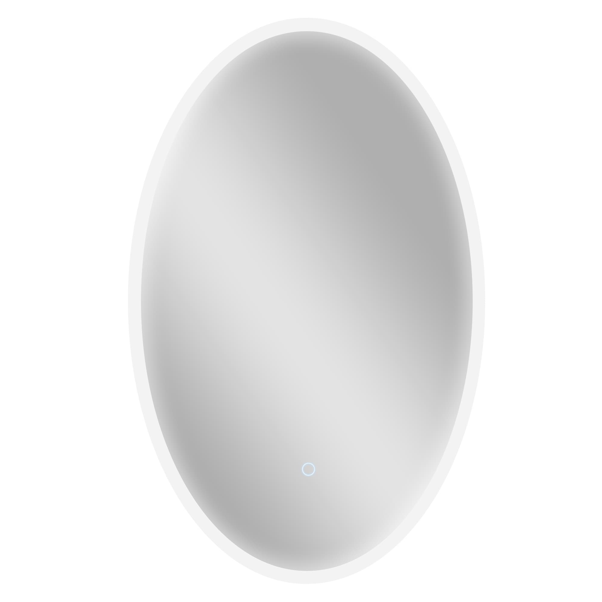 HOMCOM Miroir salle de bain avec éclairage 80 x 50 cm, miroir LED ovale, anti-buée, 3 couleurs lumière, dimmable, transparent