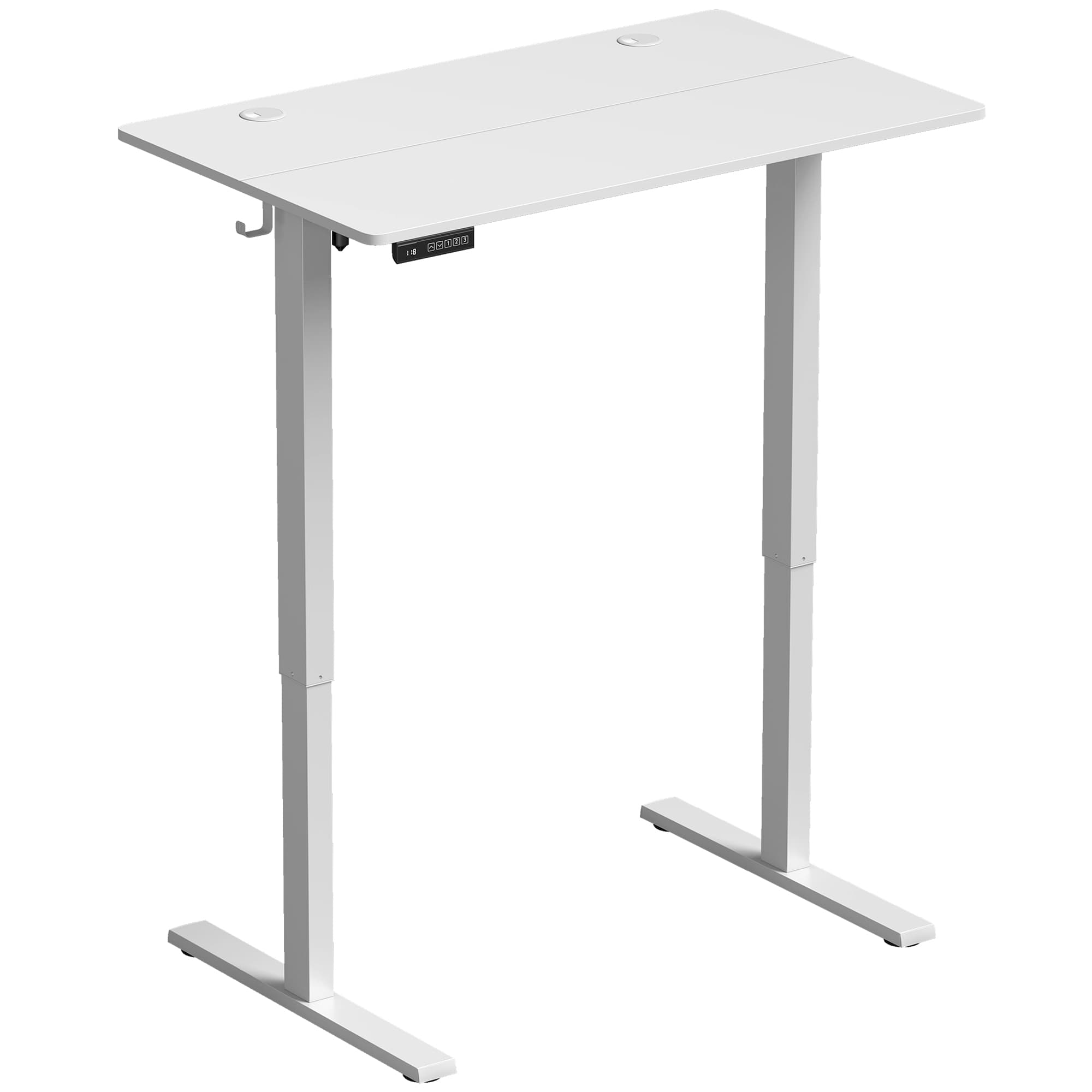 HOMCOM Bureau Réglable en Hauteur avec Mémoire, Blanc