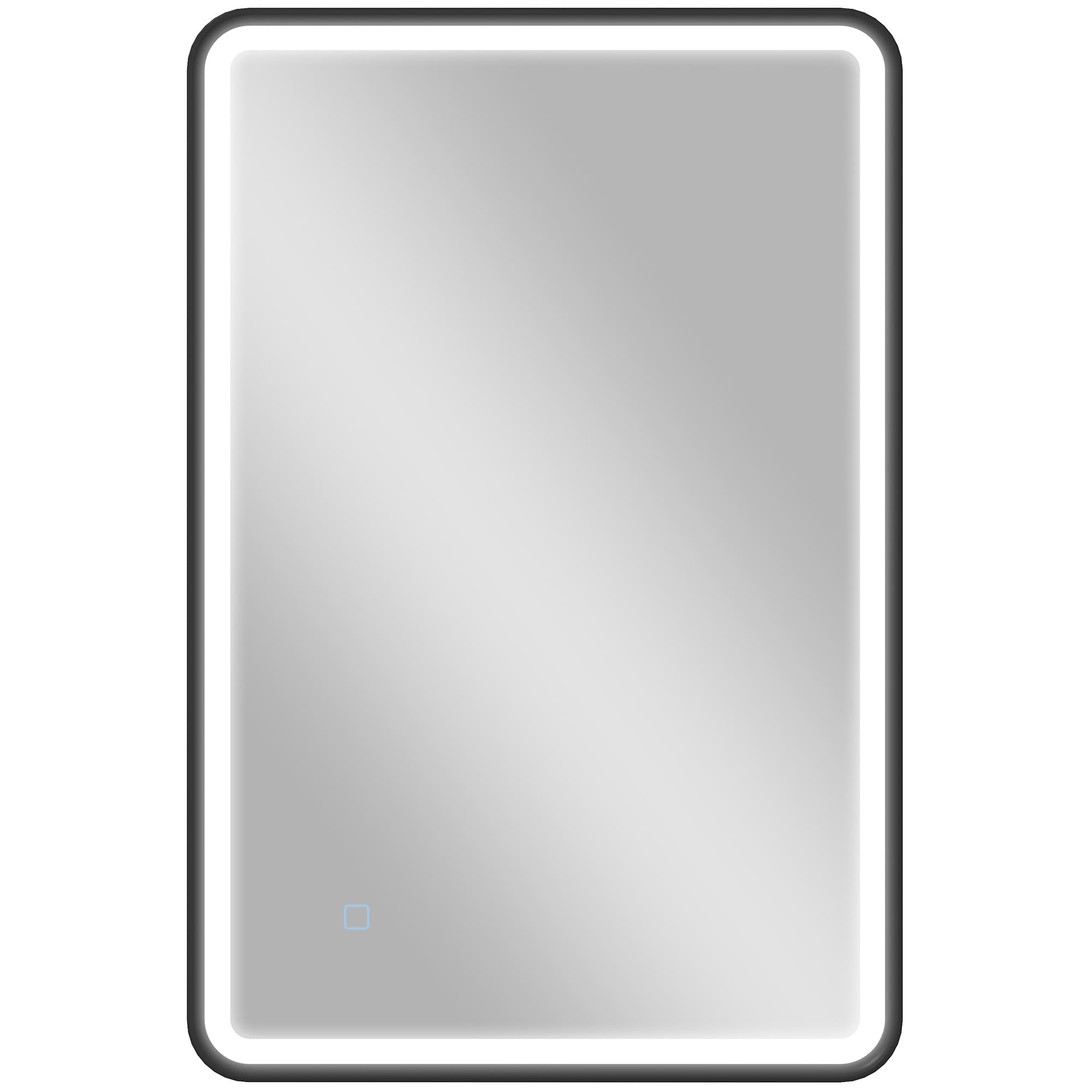 HOMCOM Miroir salle de bain avec éclairage 90 x 60 cm, miroir LED mural, anti-buée, 3 couleurs lumière, dimmable, noir