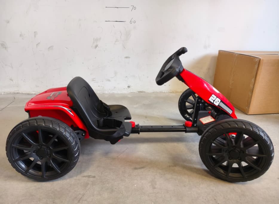 AIYAPLAY Go-Kart Électrique pour Enfants avec Double Moteur 12V, Rosso