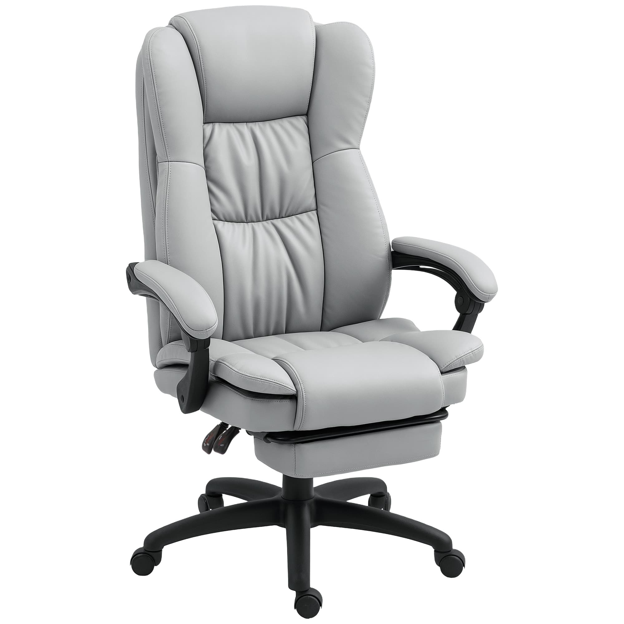 Vinsetto Fauteuil de bureau massant, chaise de bureau avec hauteur réglable, dossier inclinable et télécommande filaire, gris