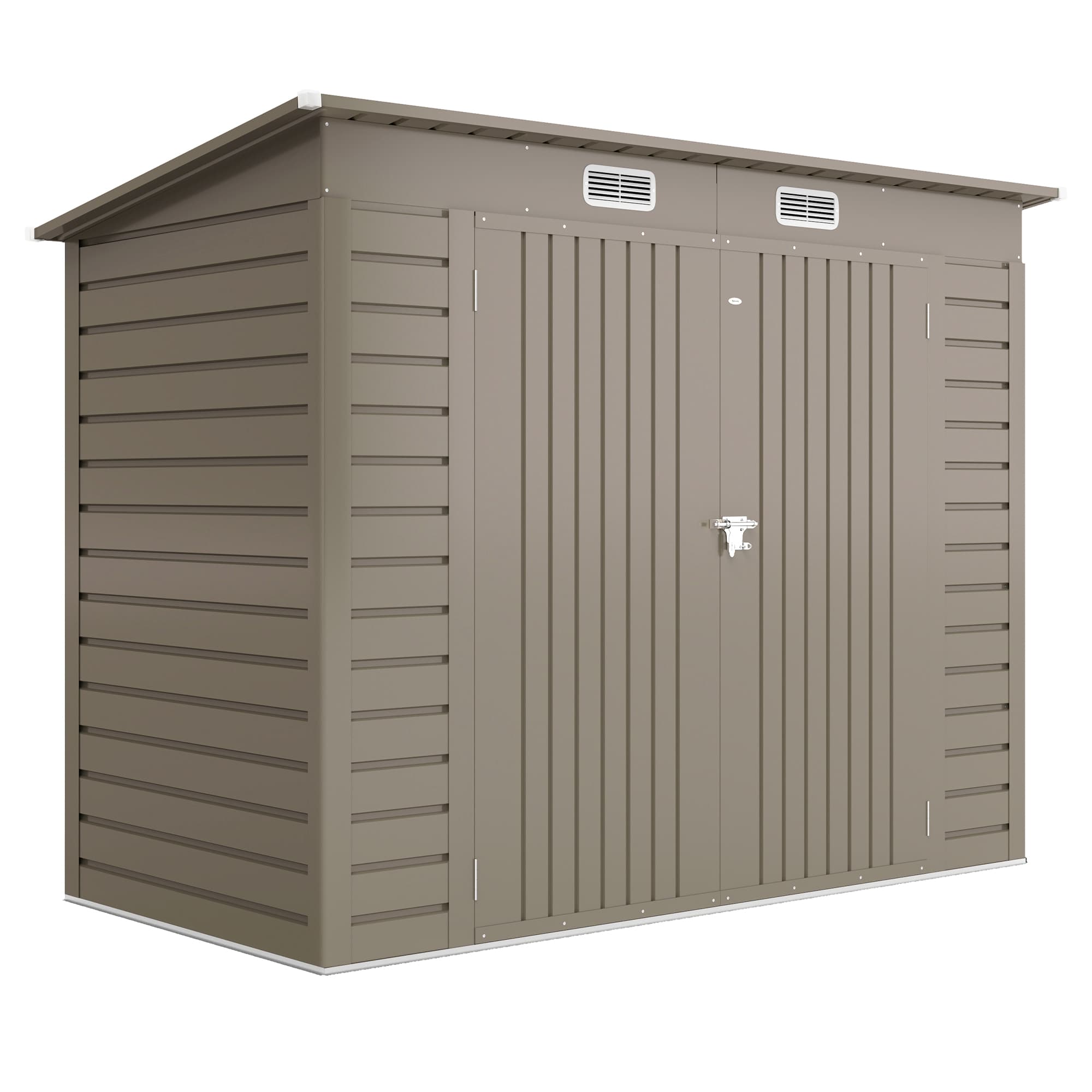 Outsunny Abri de jardin en métal 3 m2 facile à monter, cabane de jardin structure en acier galvanisé améliorée gris clair