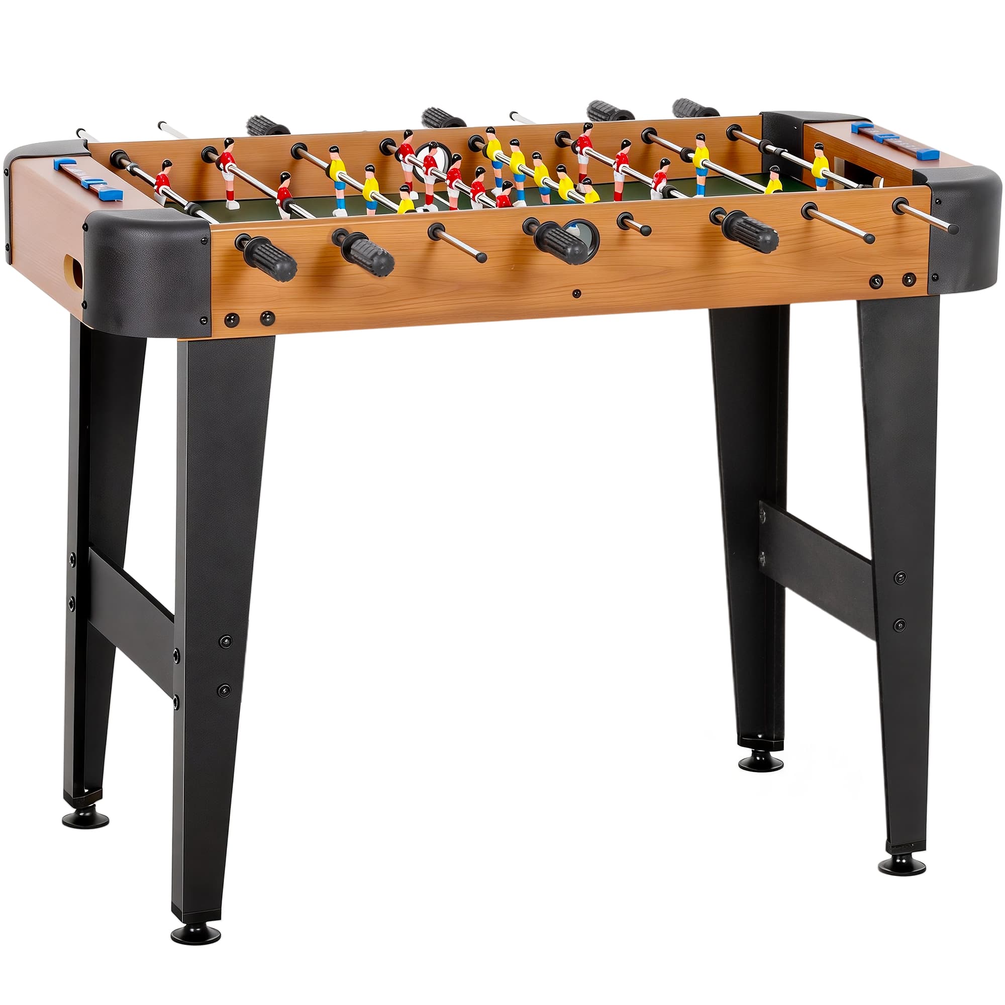 SPORTNOW Baby-foot 92 cm, 22 joueurs, 2 balles, compteurs manuels, poignées antidérapantes, marron