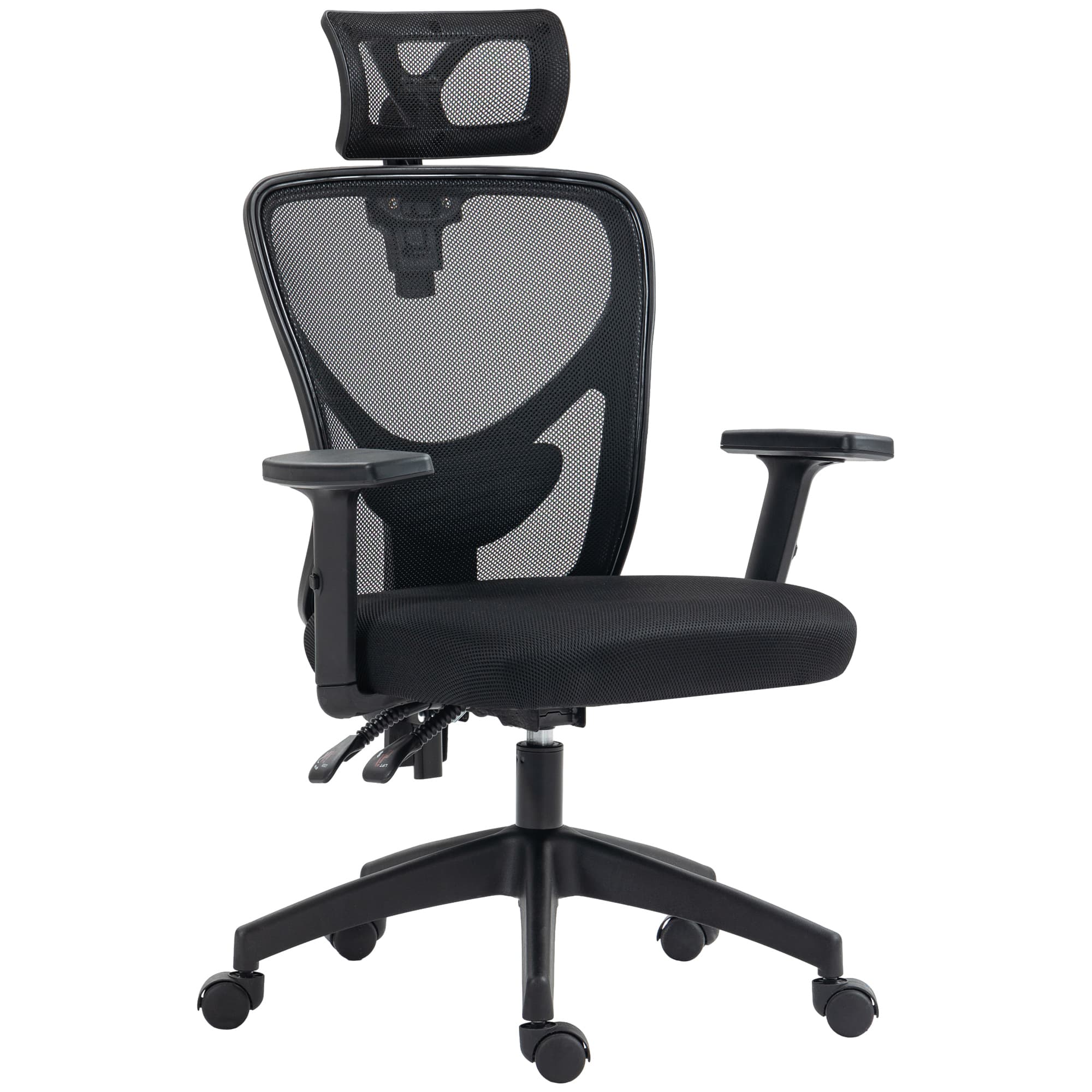 Vinsetto Fauteuil de bureau chaise de bureau manager dossier ergonomique inclinable pivotant tissu maille noir