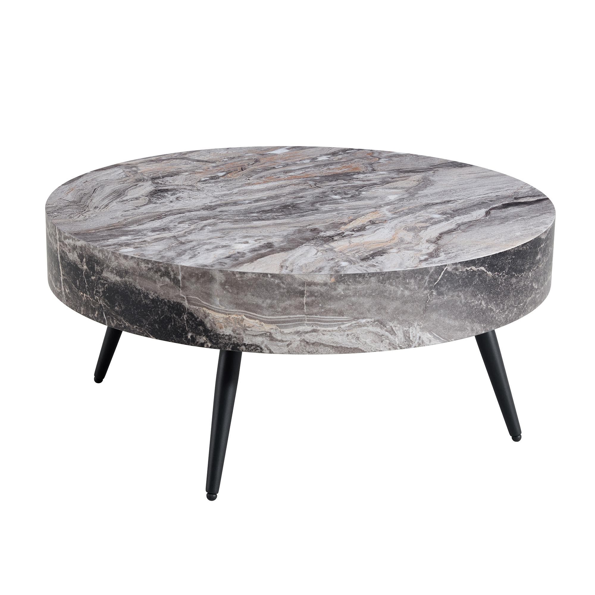 Table basse ronde, Noir+Gris Aosom France