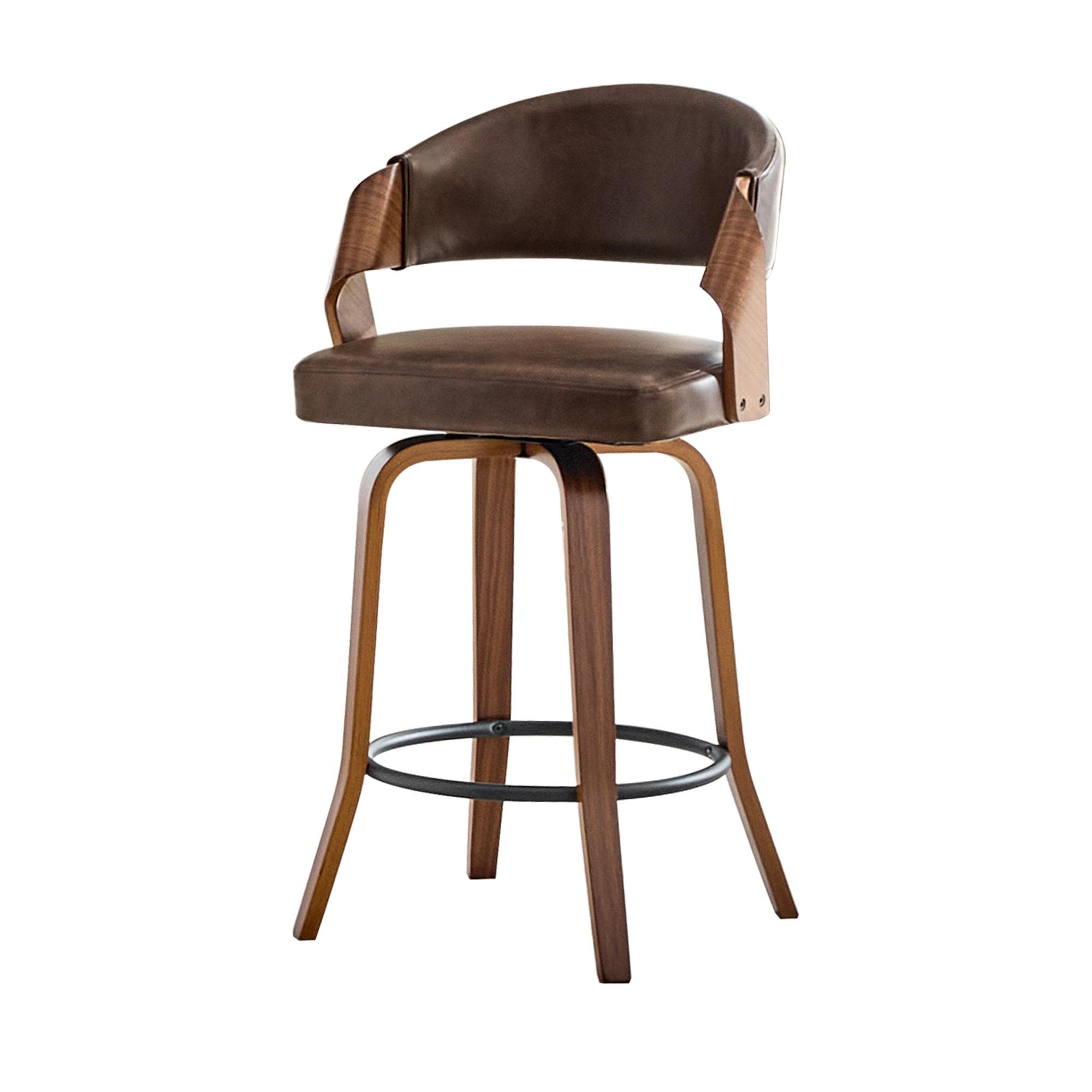 Lot de 2 tabourets de bar avec dossier, Marron Aosom France