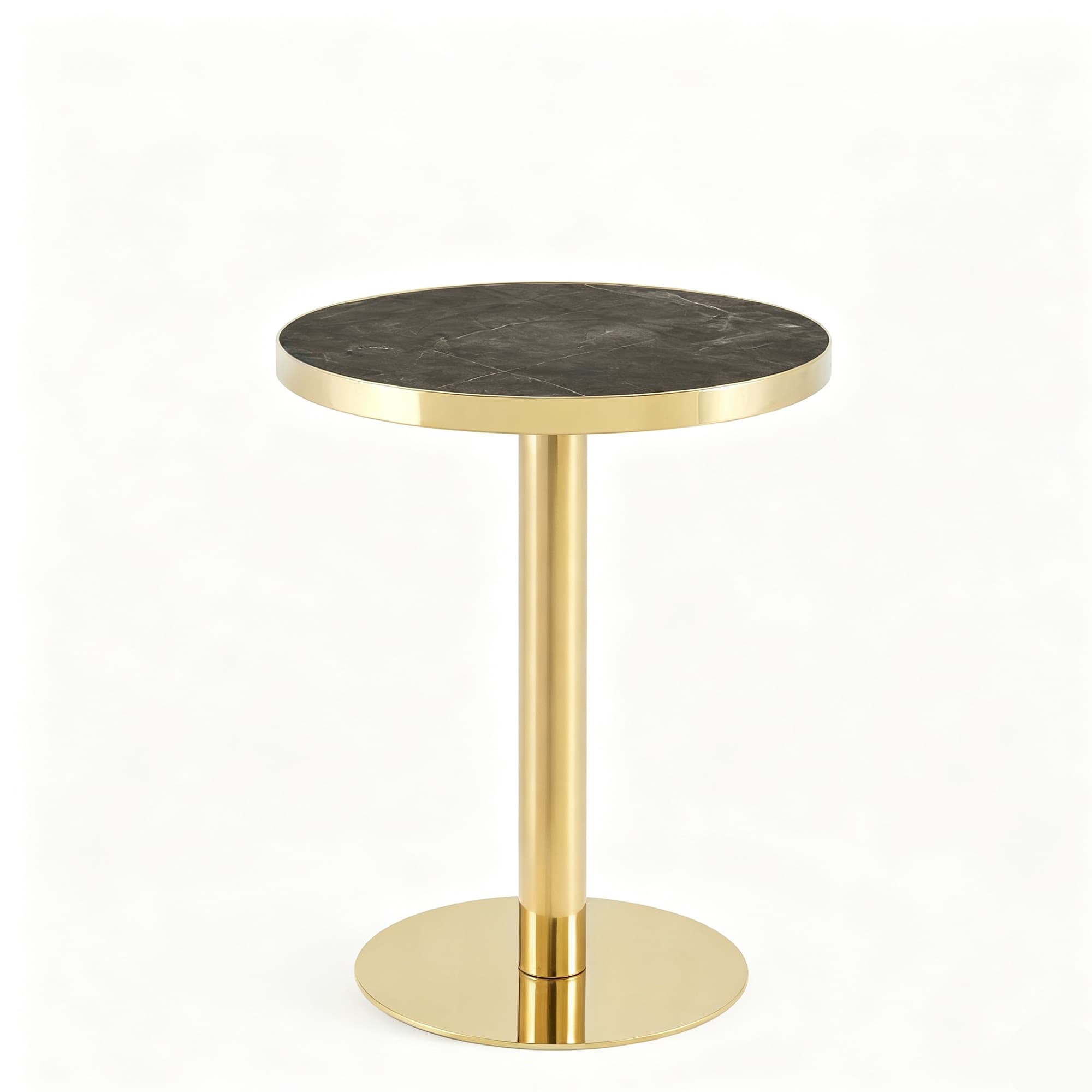 Table d'appoint ronde moderne, Gris+Or Aosom France