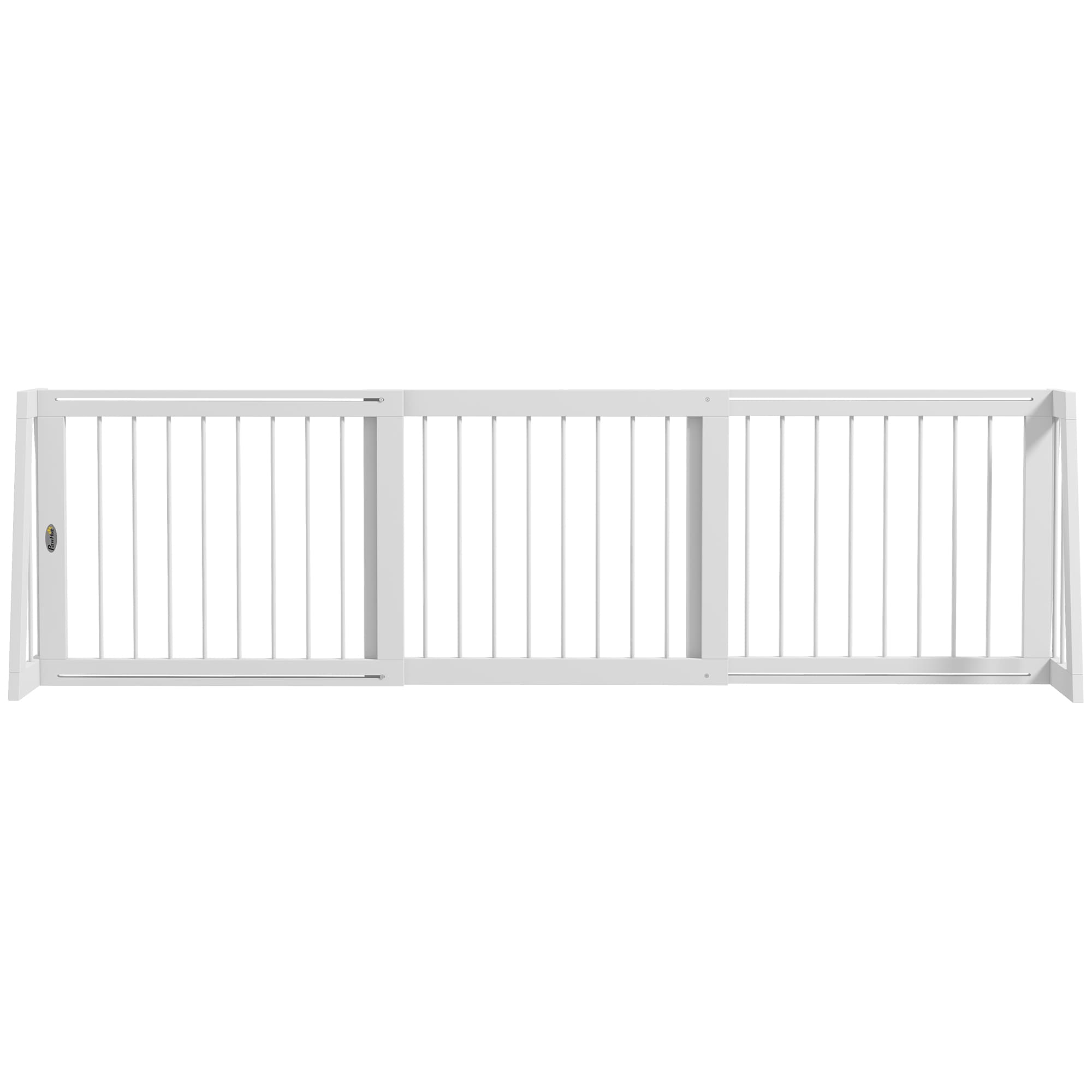 PawHut Barrière de sécurité pour chien barrière de protection à 3 panneaux rétractable 71-190 cm en bois - blanc