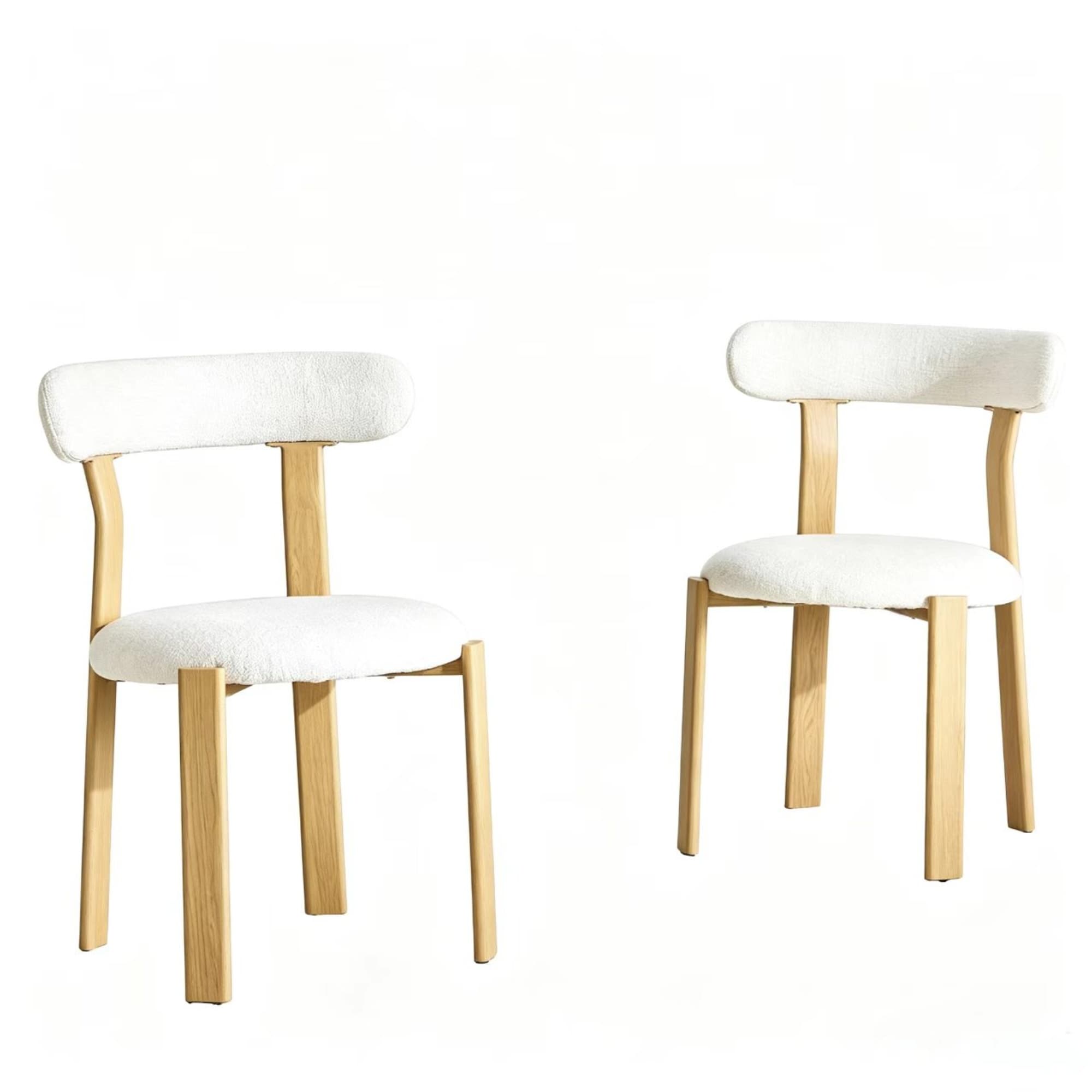 Lot de 2 chaises rembourrées, Blanc Aosom France