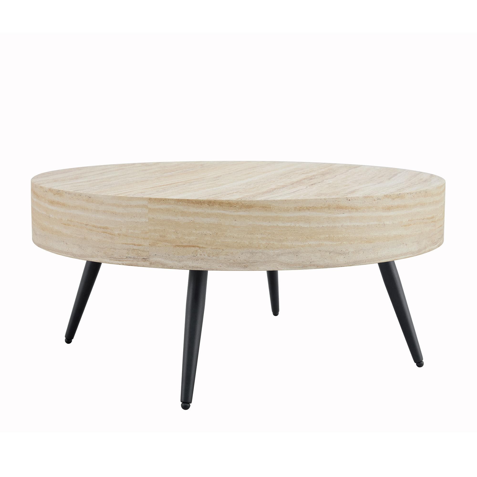 Table basse ronde, Couleur naturelle Aosom France