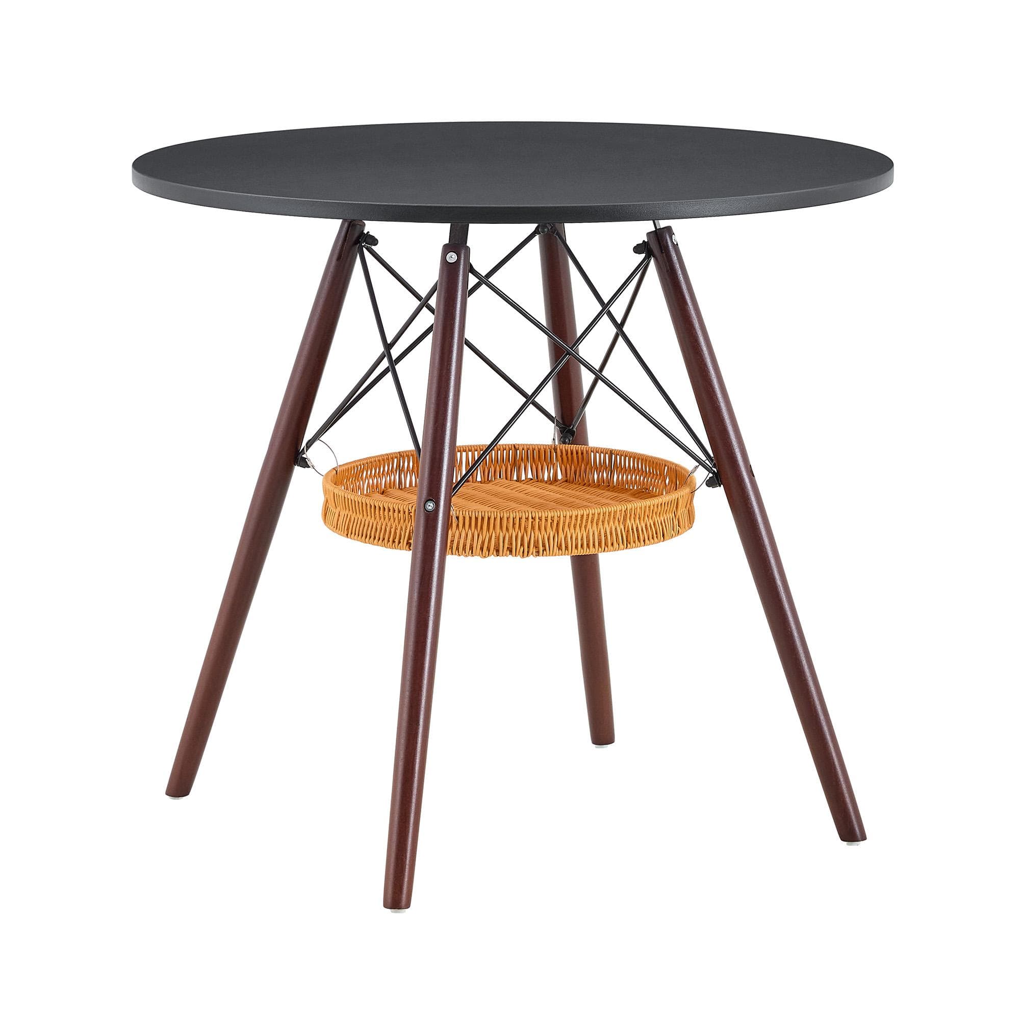 Table ronde 80 cm, Noyer+Noir Aosom France
