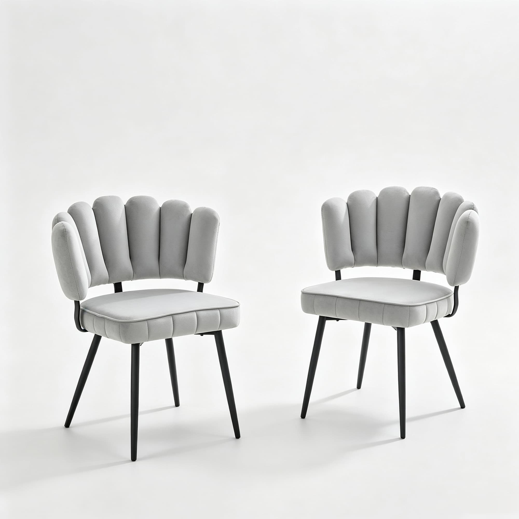 Lot de 2 chaises de salle à manger, Gris clair+Noir Aosom France
