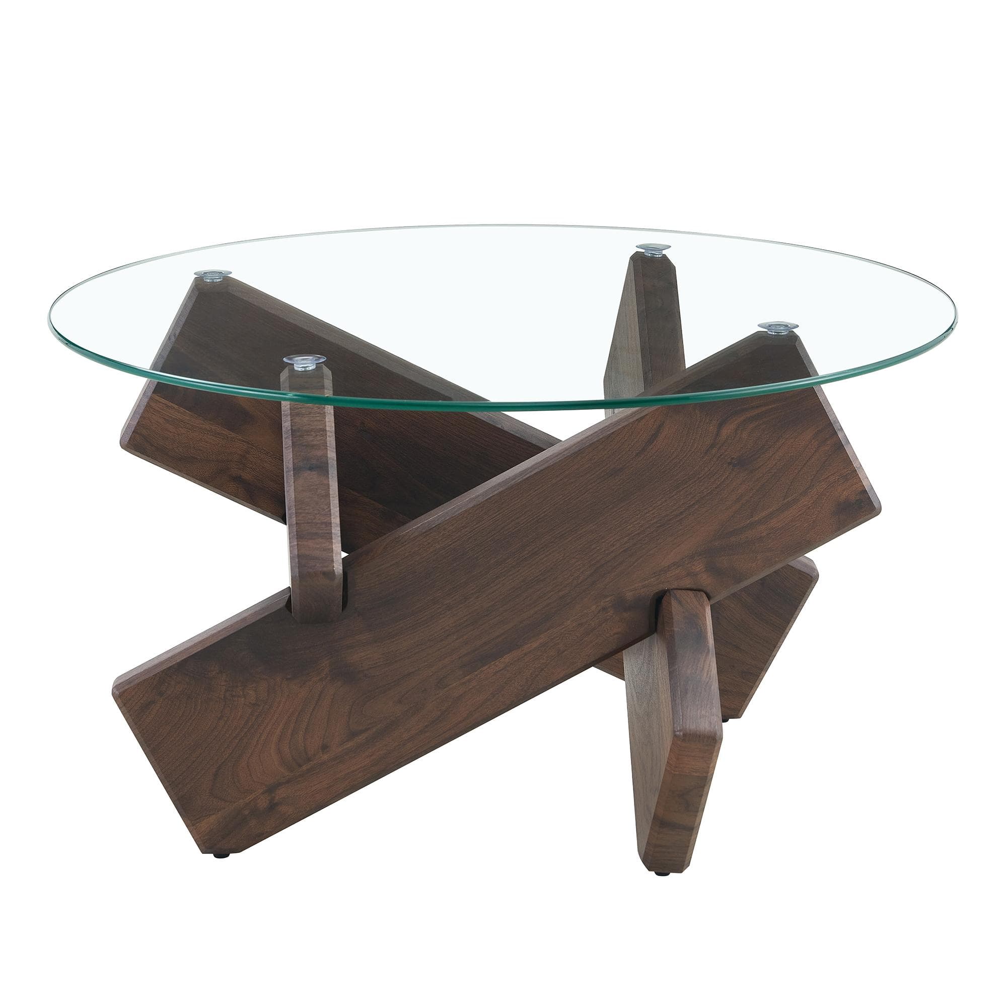 Table basse ronde, Noyer Aosom France