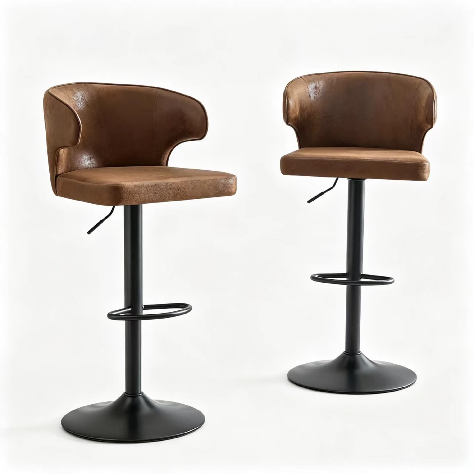 Lot de 2 tabourets de bar avec dossier, Marron Aosom France