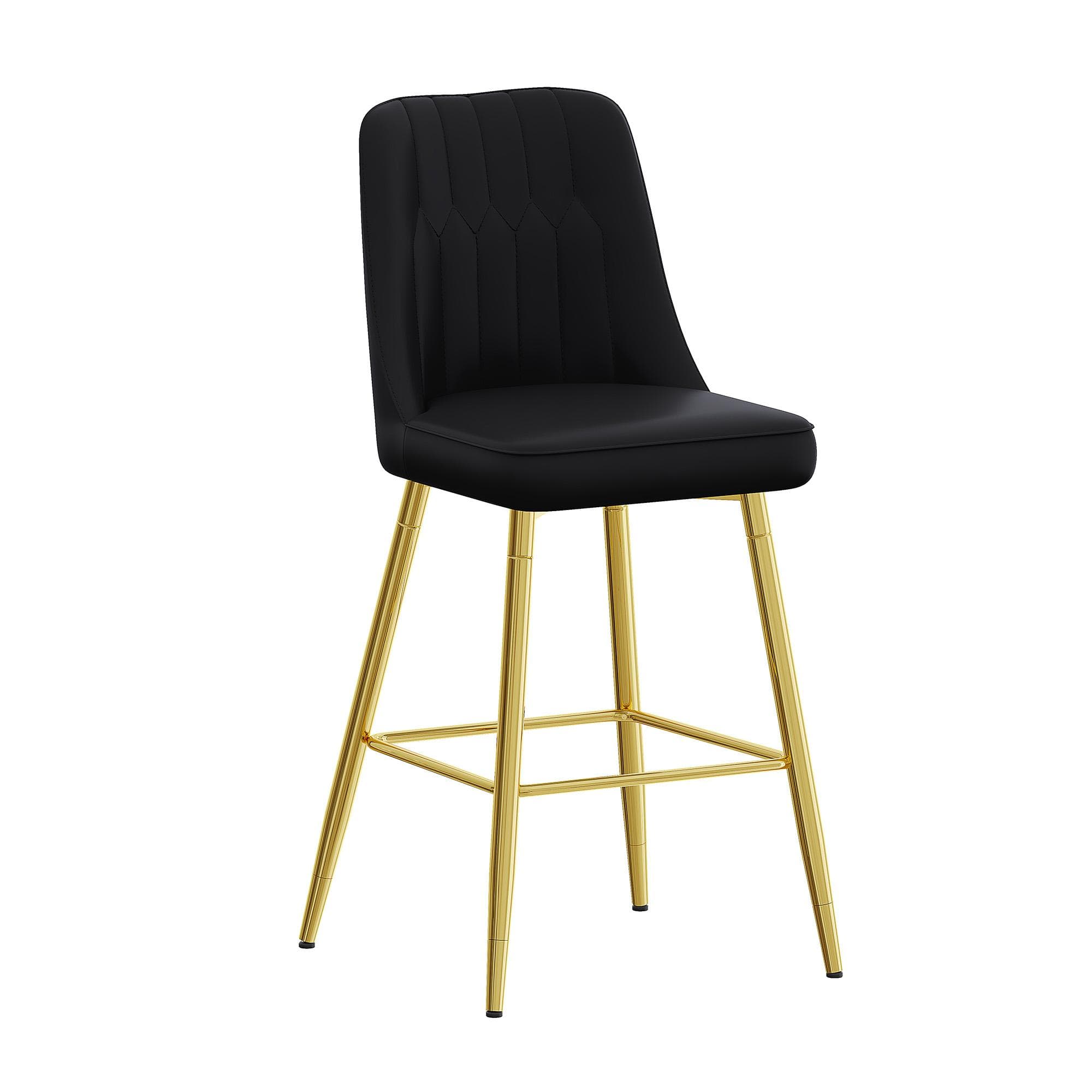 Lot de 2 tabourets de bar, Noir+Doré Aosom France