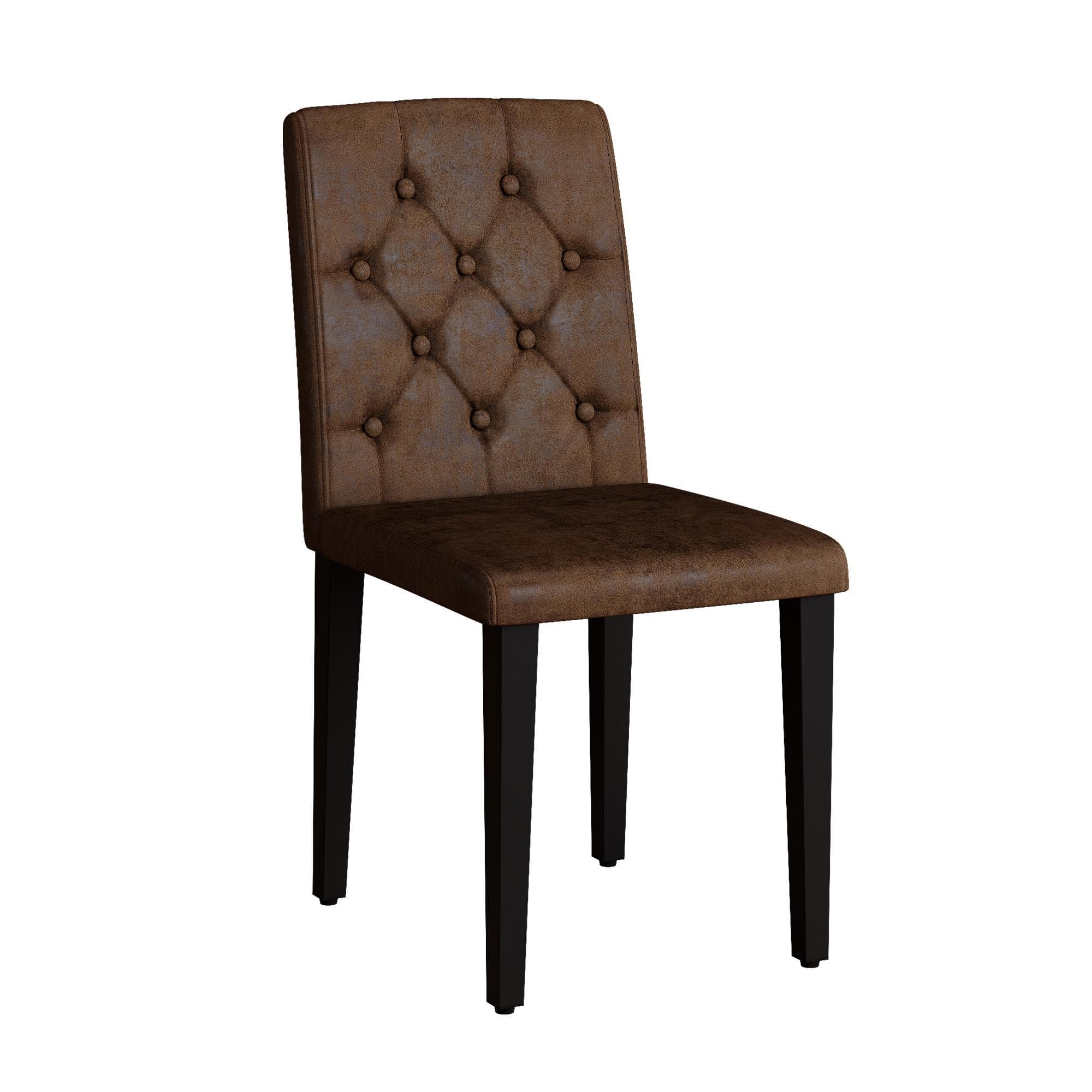 Lot de 4 chaises de salle à manger, Brun+Noir Aosom France
