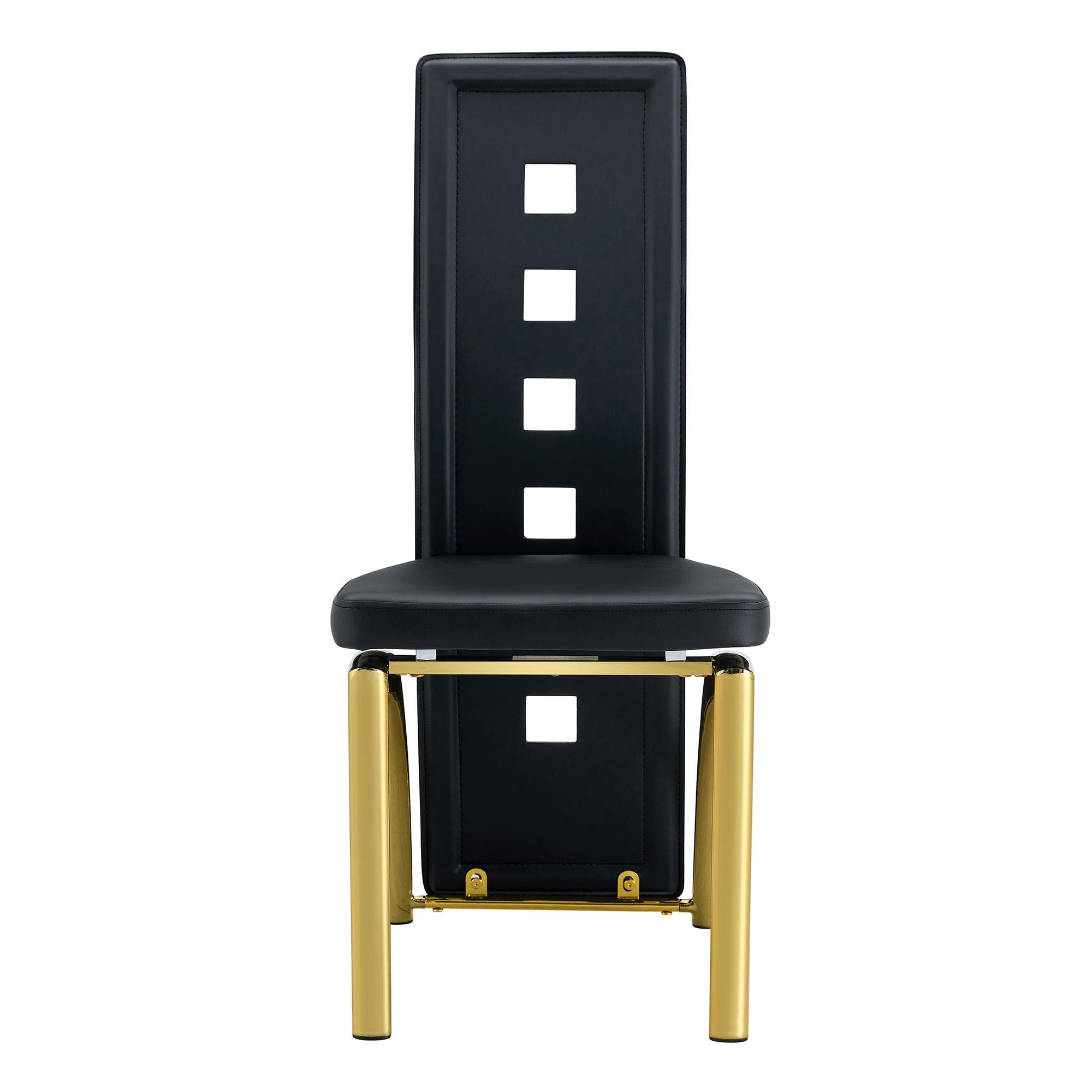 Chaise de salle à manger, Noir+Doré Aosom France
