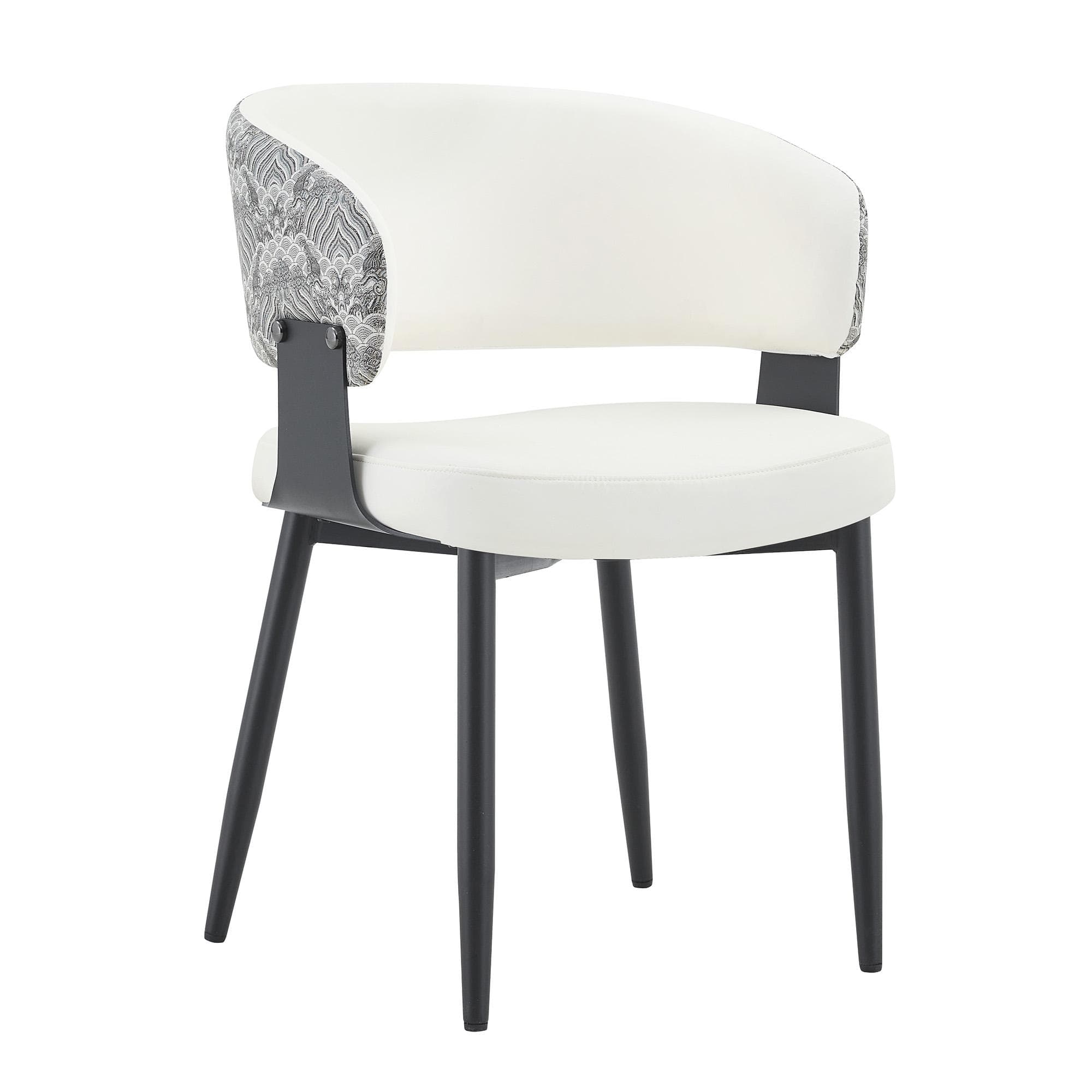 Chaises de salle à manger style mid-century, Blanc+Noir Aosom France
