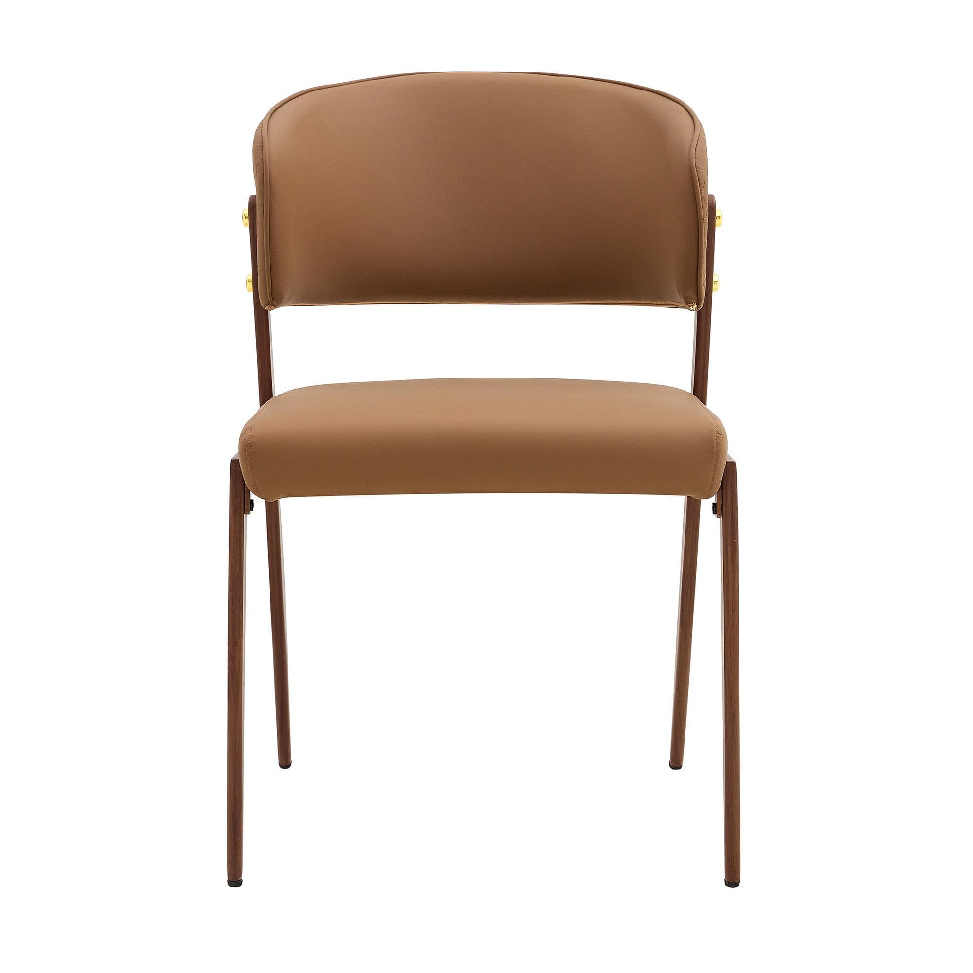 Chaise de salle à manger moderne rembourrée, Marron Aosom France