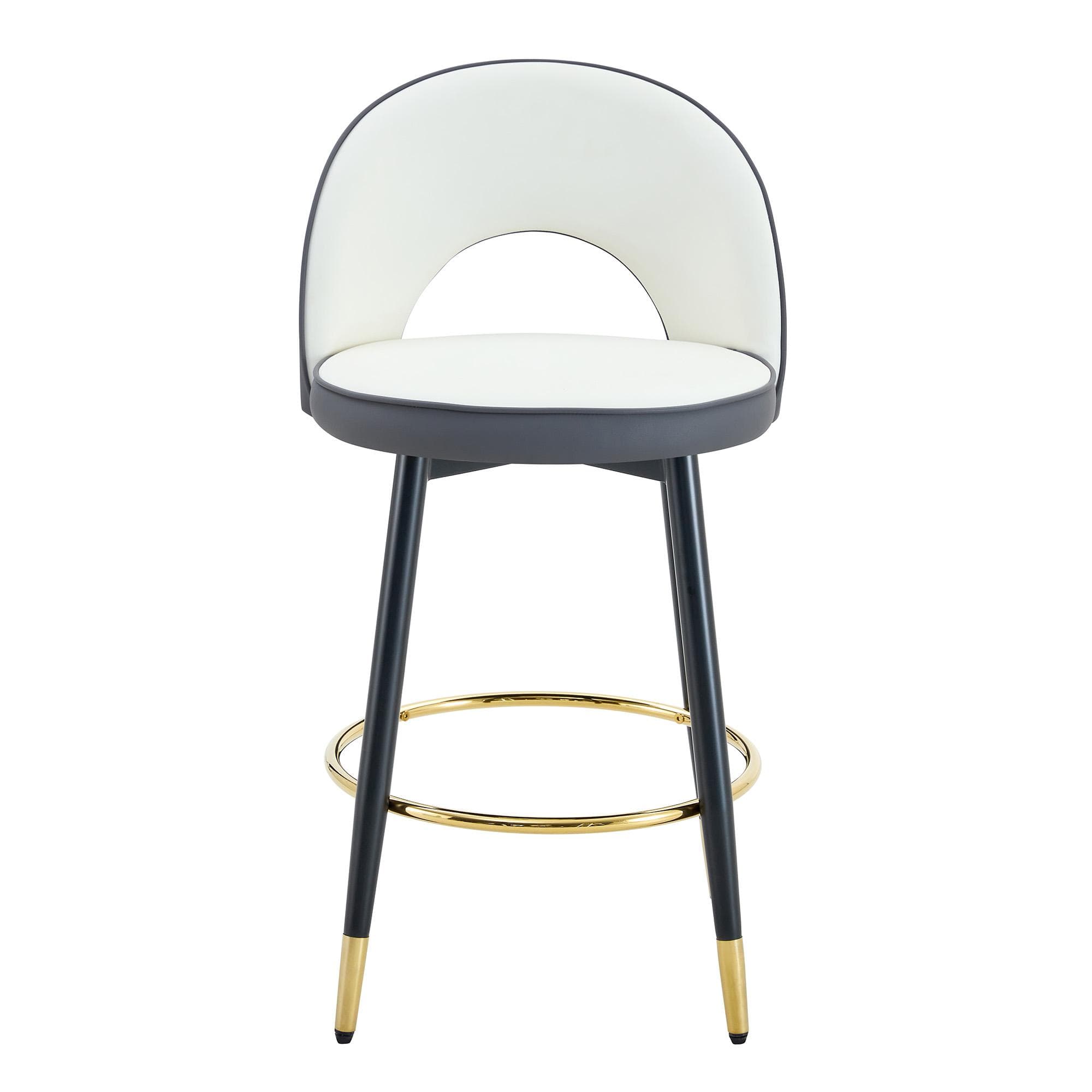 Tabouret de bar pivotant 360°, Gris foncé+Blanc Aosom France