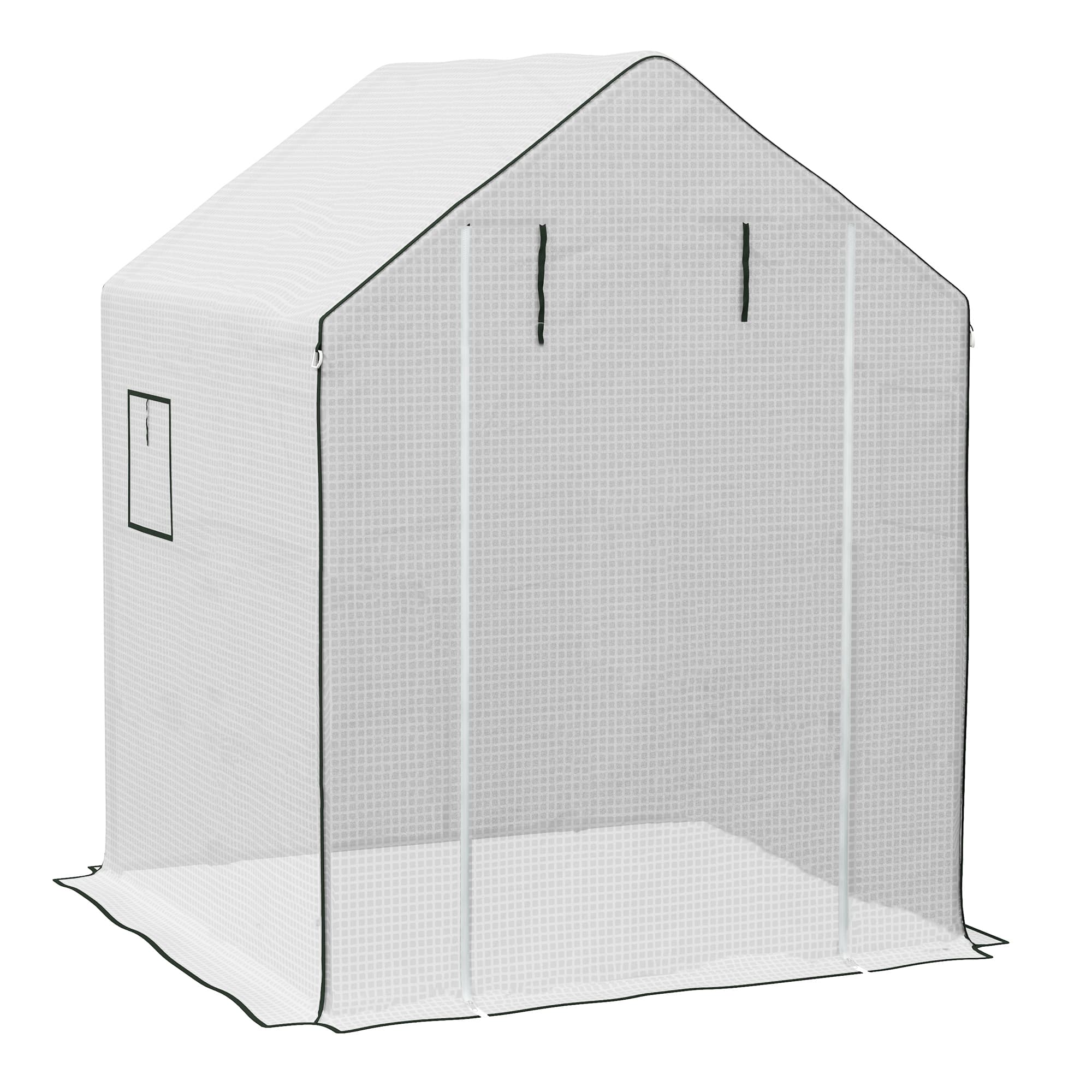 Outsunny Bâche de remplacement pour serre de jardin 140 x 143 x 190 cm avec fenêtre et porte à fermeture éclair anti-UV