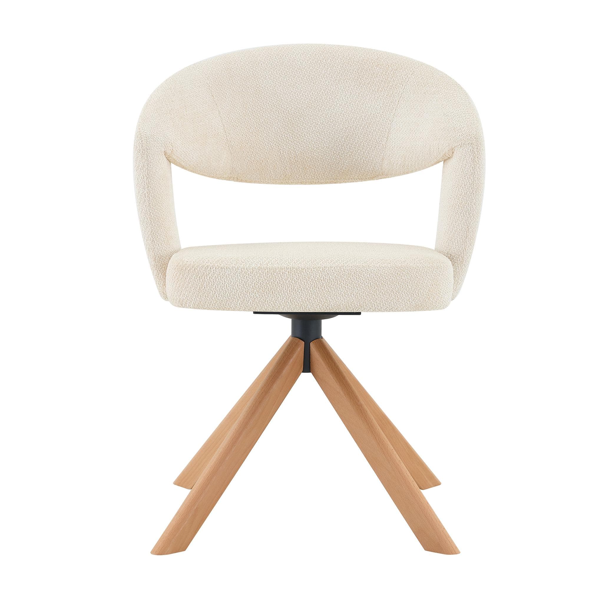Lot de 2 chaises pivotantes rétro-luxe, Couleur naturelle Aosom France